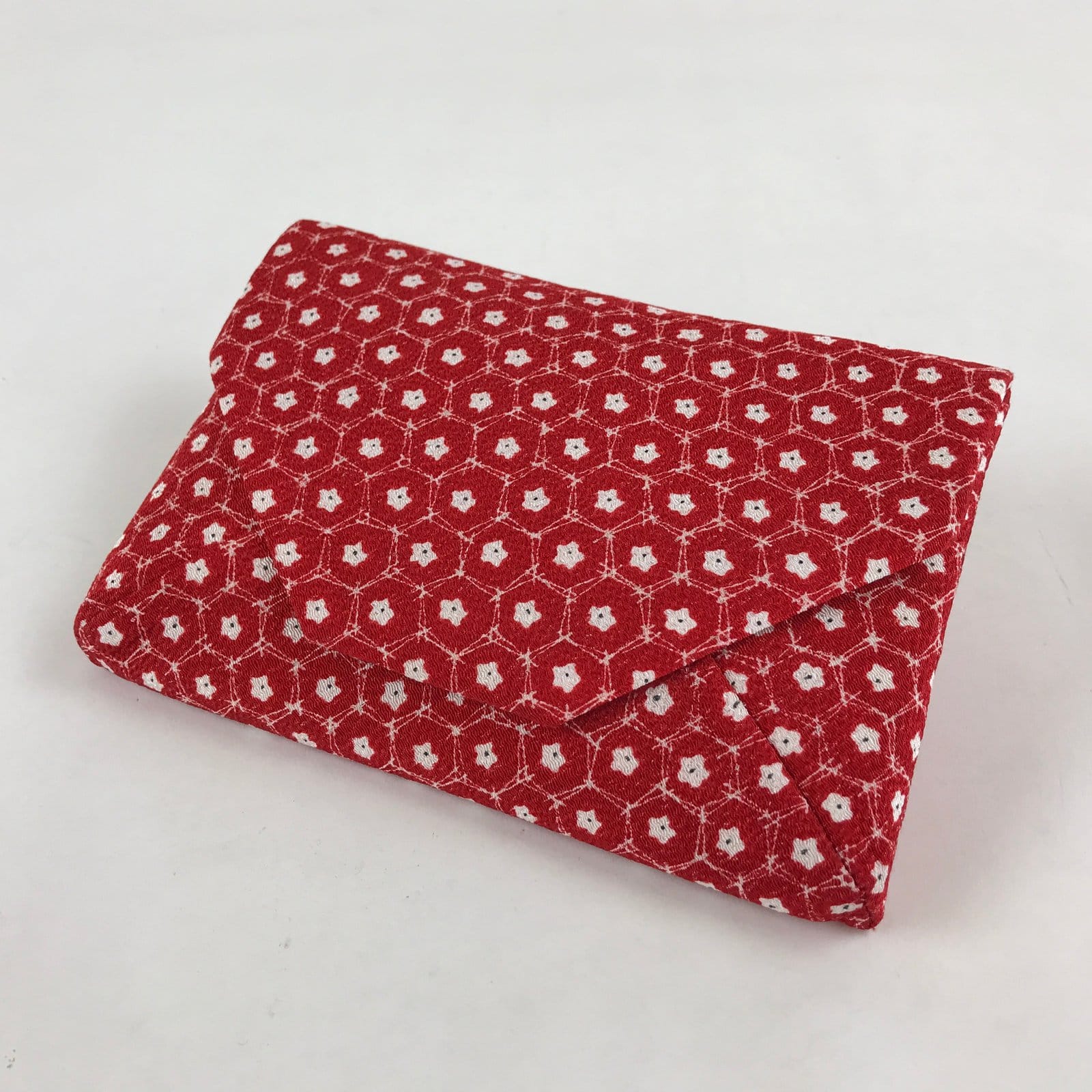 Japanese Kimono Dress Clutch Bag Vtg Red Flowers Ceremony Occasion KB67