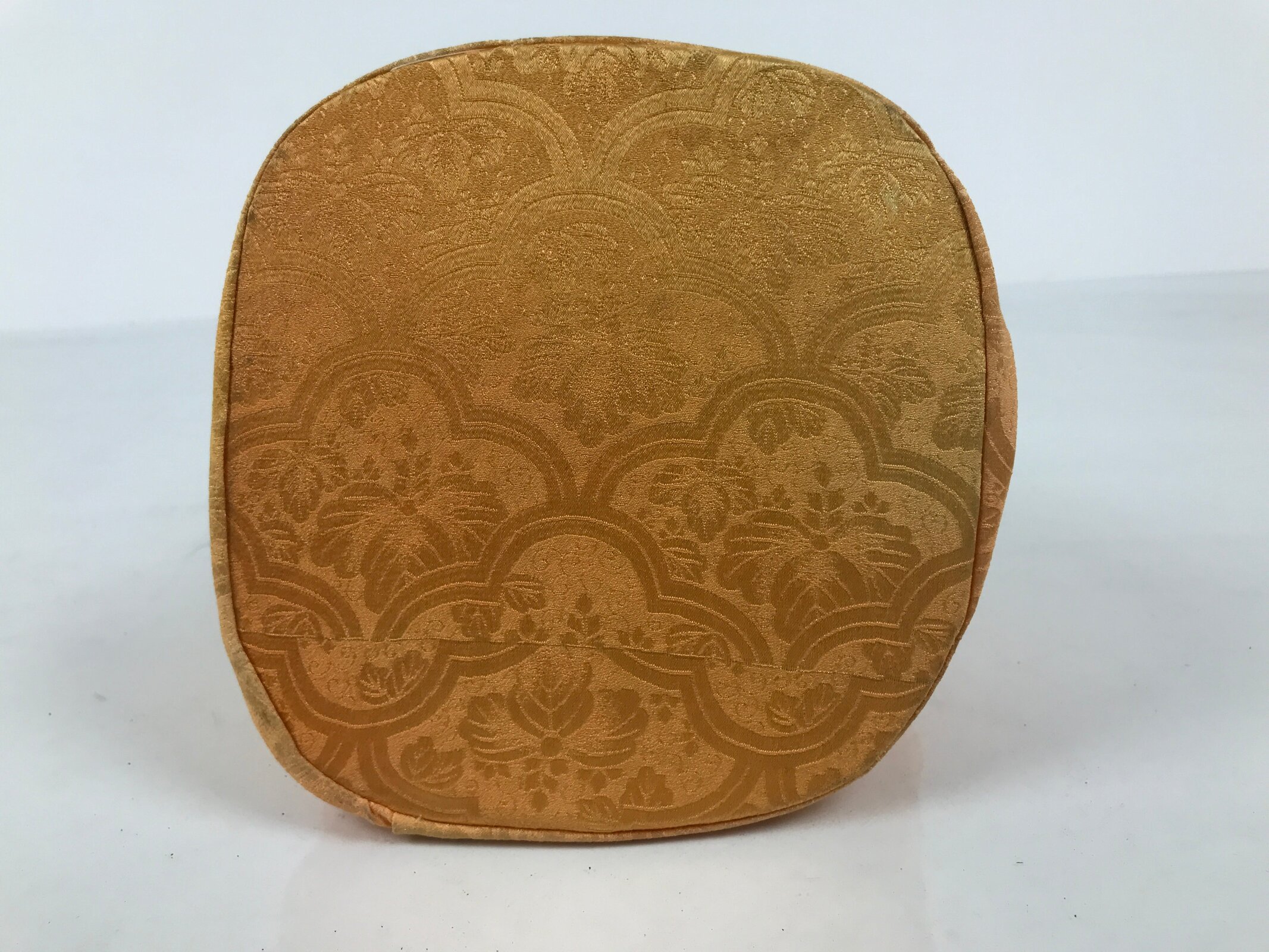 Japanese Kimono Silk Purse Kinchaku-Bukuro Bag Vtg Pouch Orange Green Kiri KB97