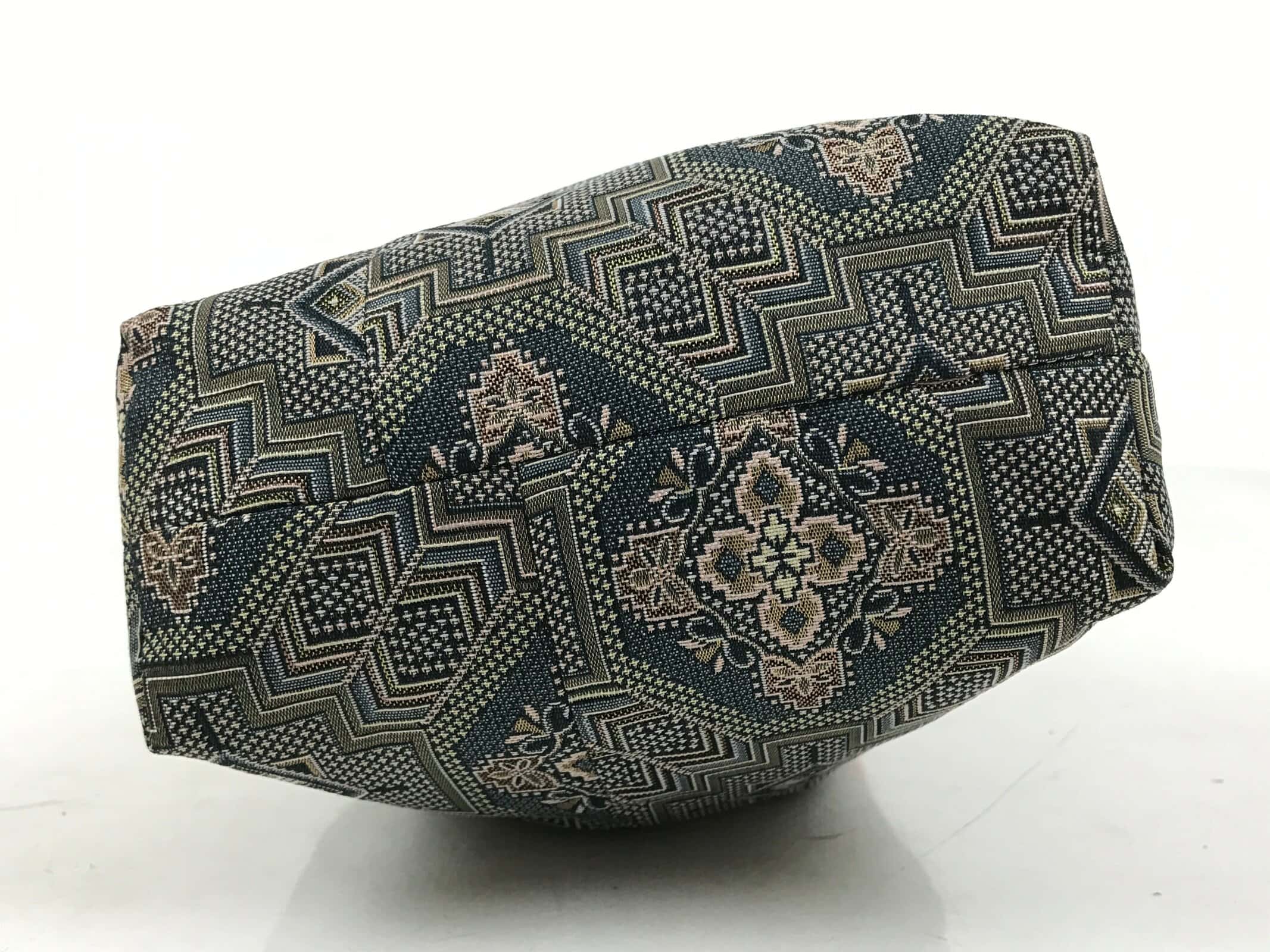Japanese Kinchaku-Bukuro Bag Vtg Kimono Cloth Purse Pouch Geometric Floral KB95