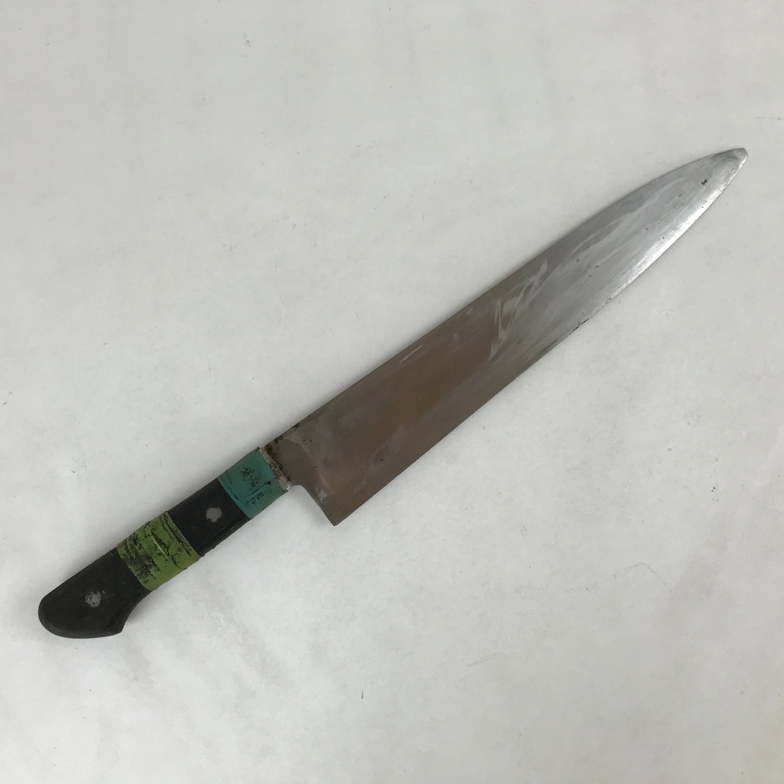 Japanese Kitchen Knife Vtg Misono Handmade Chrome Steel Wood Long KN1