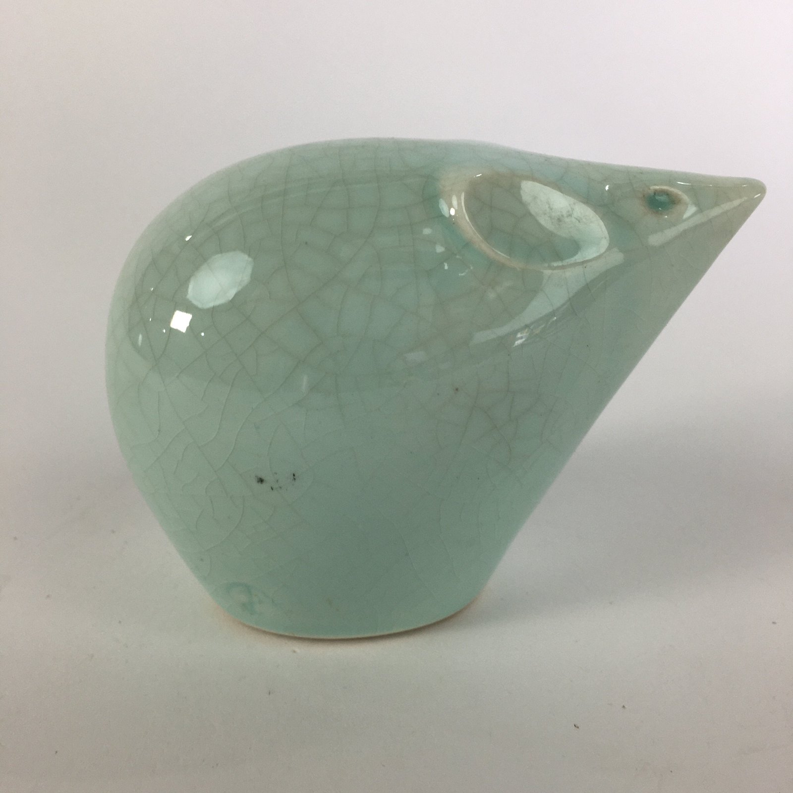 Japanese Kokeshi Doll Vtg Figurine Porcelain Zodiac Mouse Light Blue KF554