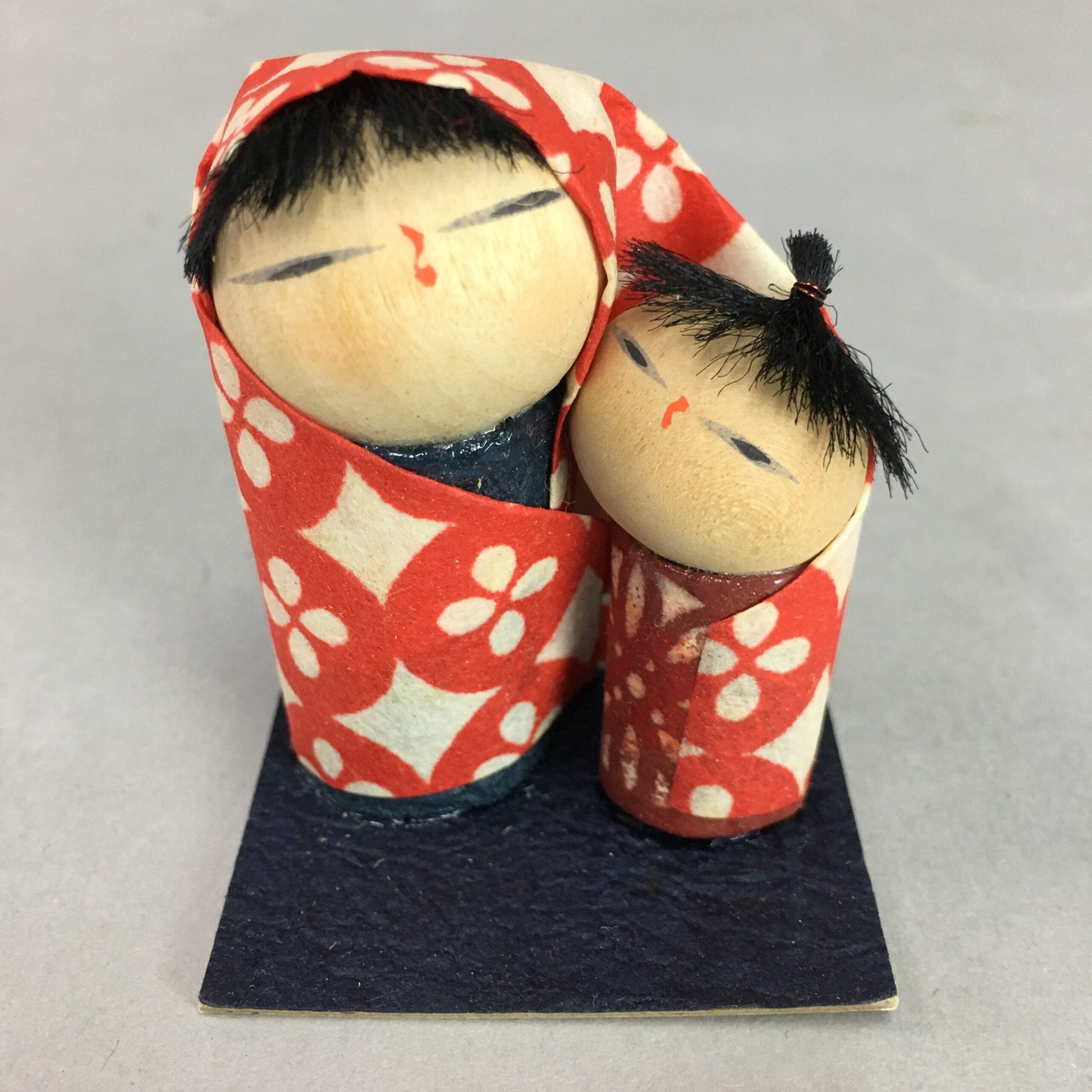 Japanese Kokeshi Doll Vtg Handmade Washi Paper Figurine Child KF282