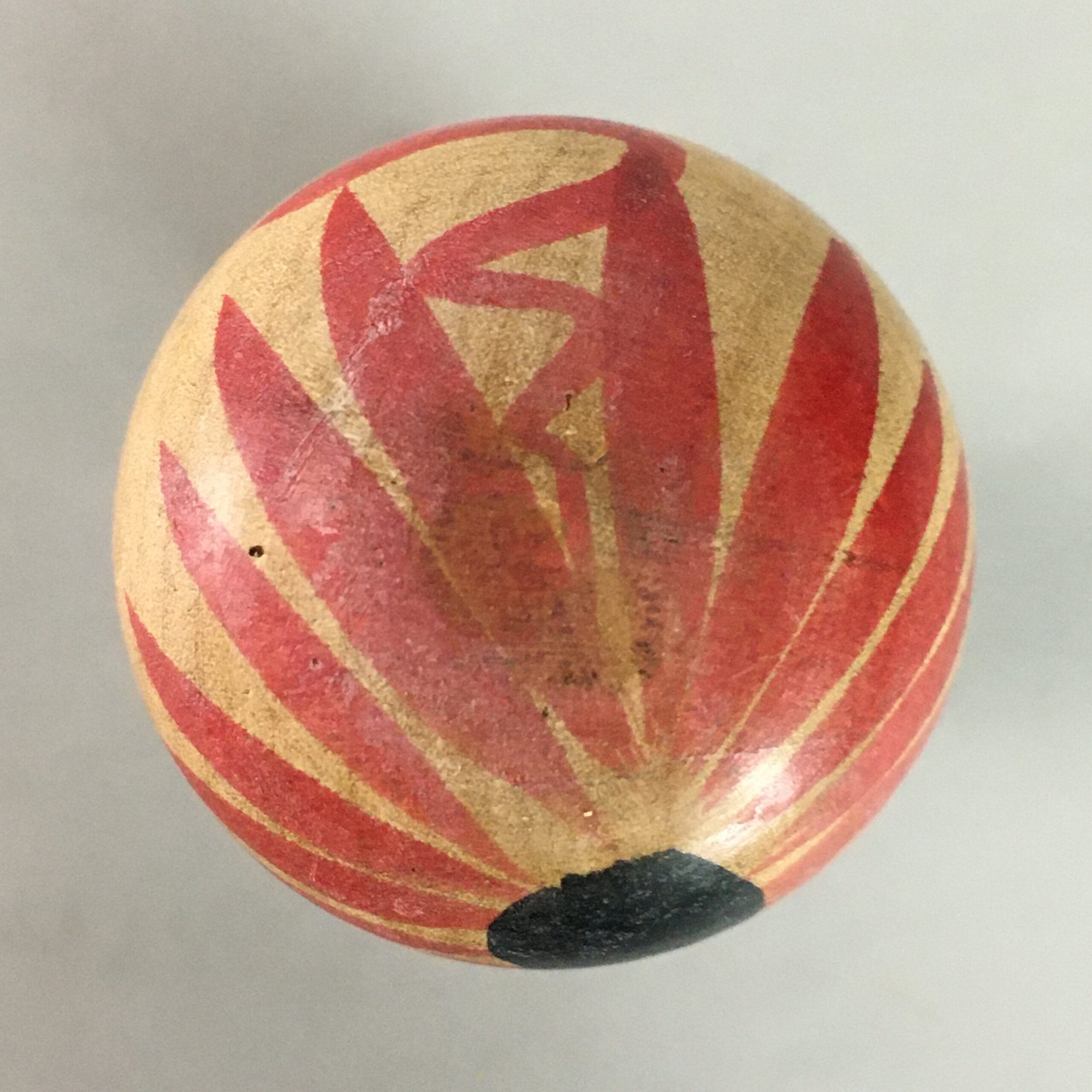 Japanese Kokeshi Doll Vtg Wooden Figurine Hand-Painted Flower Child KF297