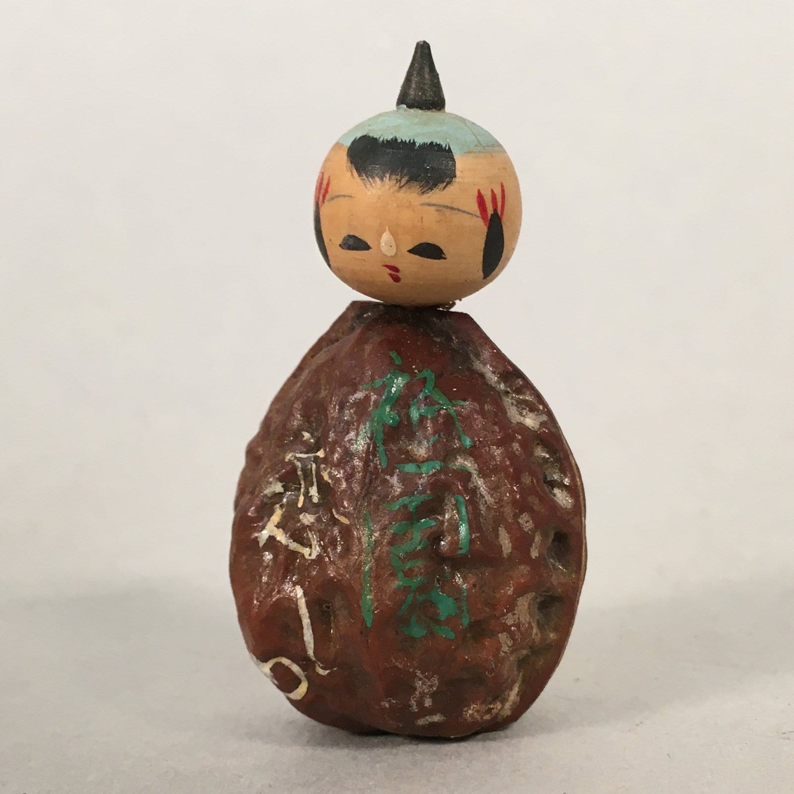 Japanese Kokeshi Doll Vtg Wooden Figurine Kid Child Walnut Gion Kyoto KF489