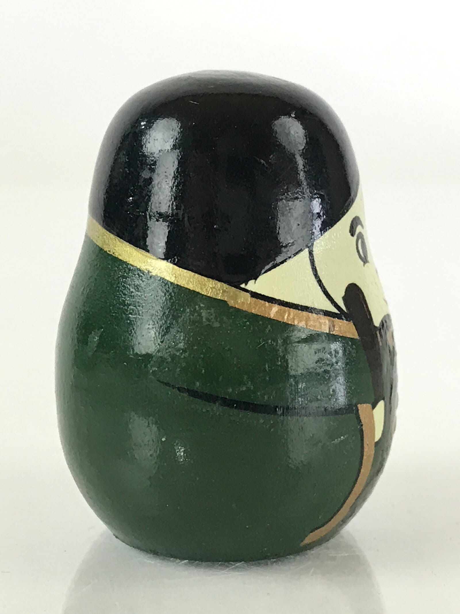 Japanese Kokeshi Doll Vtg Wooden Figurine Prince Fork Craft Green KF580