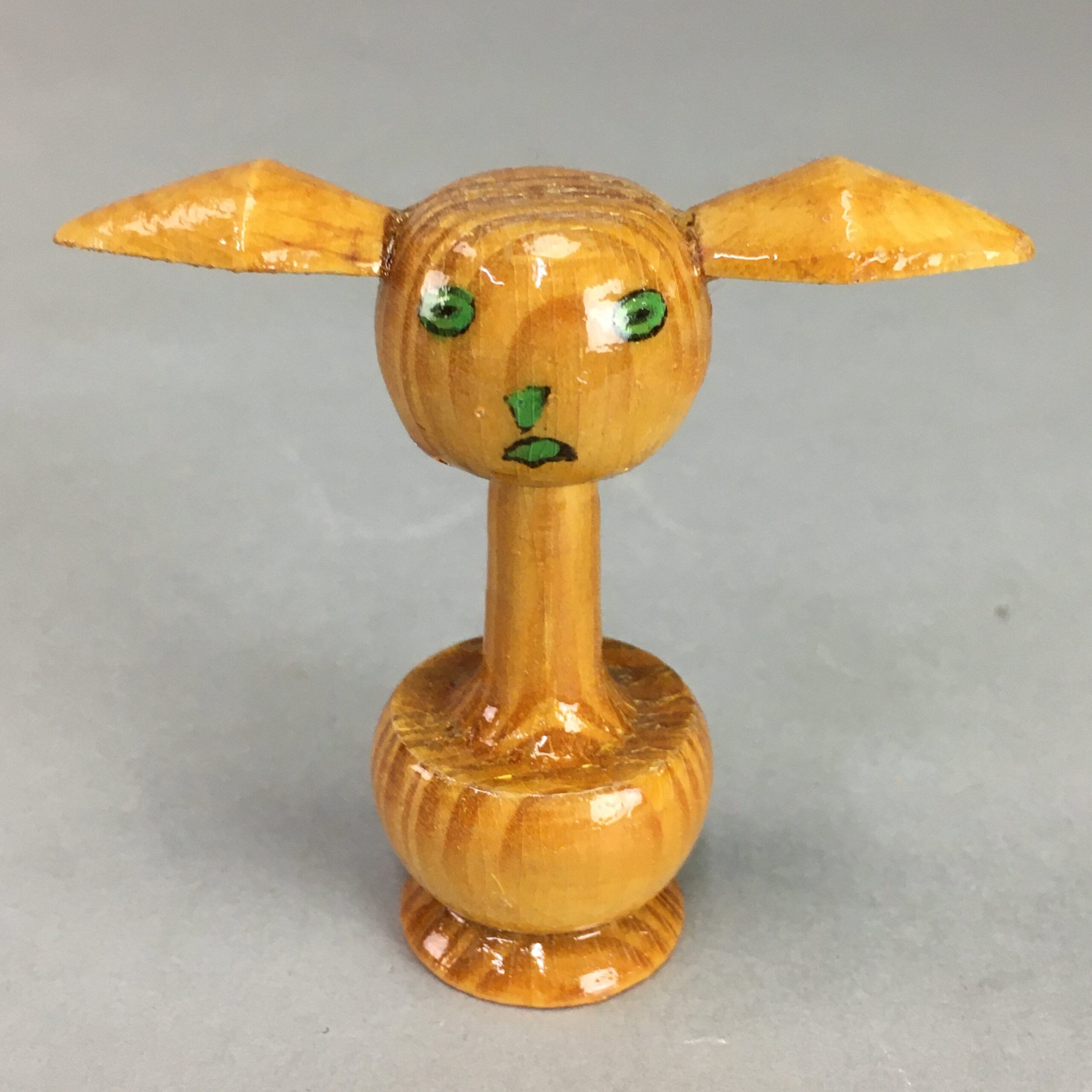 Japanese Kokeshi Doll Vtg Wooden Figurine Rabbit Long Neck KF283