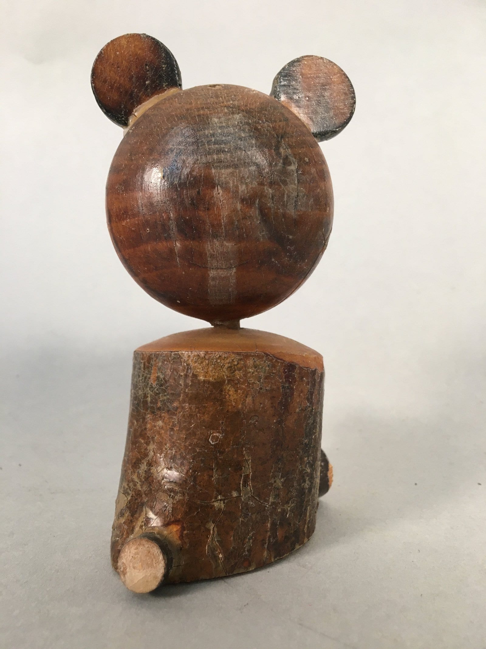 Japanese Kokeshi Doll Vtg Wooden Figurine Raccoon Dog Tanuki KF479