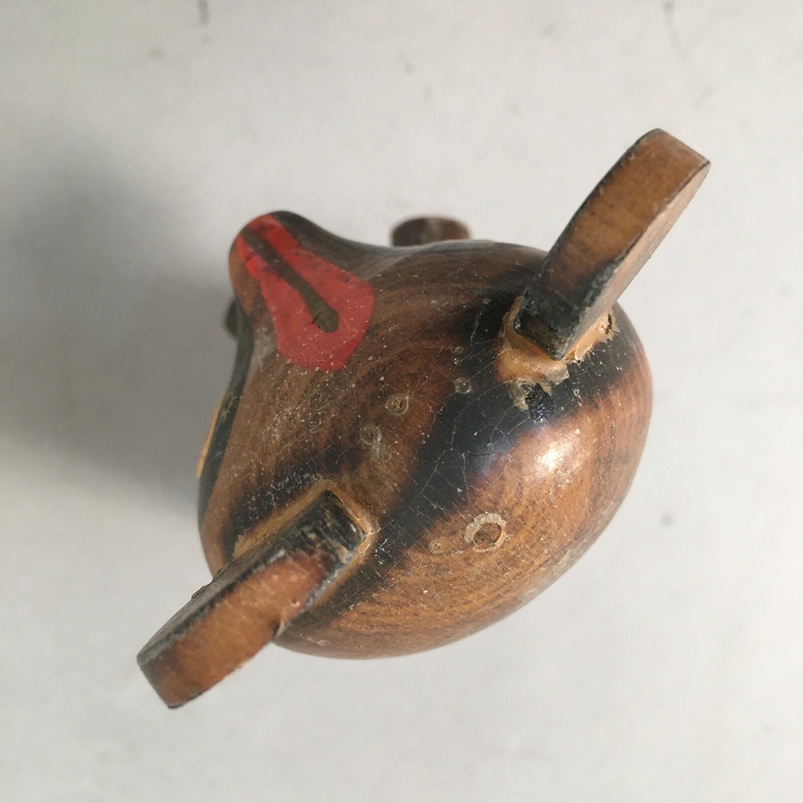 Japanese Kokeshi Doll Vtg Wooden Figurine Raccoon Dog Tanuki KF479