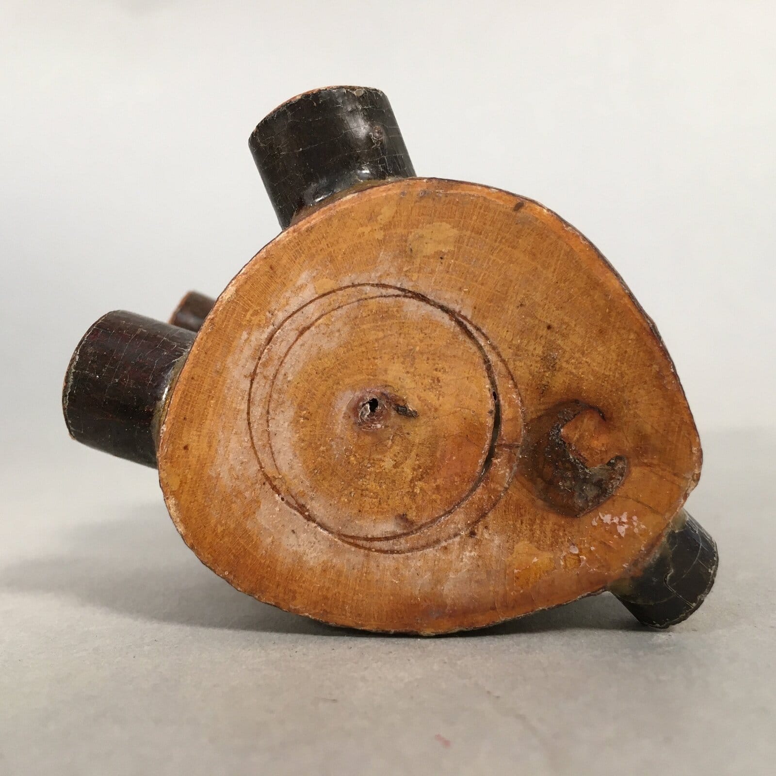 Japanese Kokeshi Doll Vtg Wooden Figurine Raccoon Dog Tanuki KF479