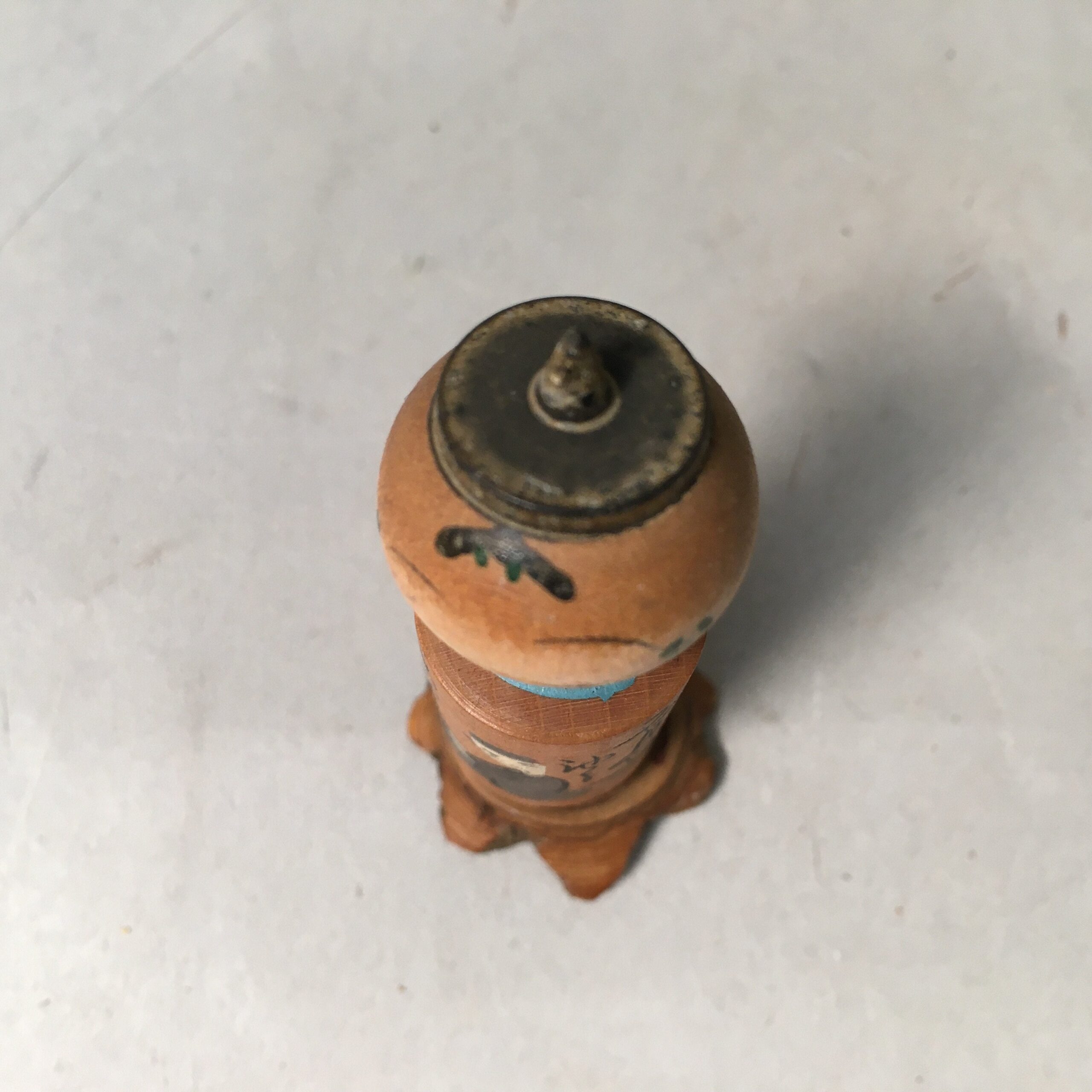 Japanese Kokeshi Doll Vtg Wooden Figurine Wobbly Head Basho Haiku KF432