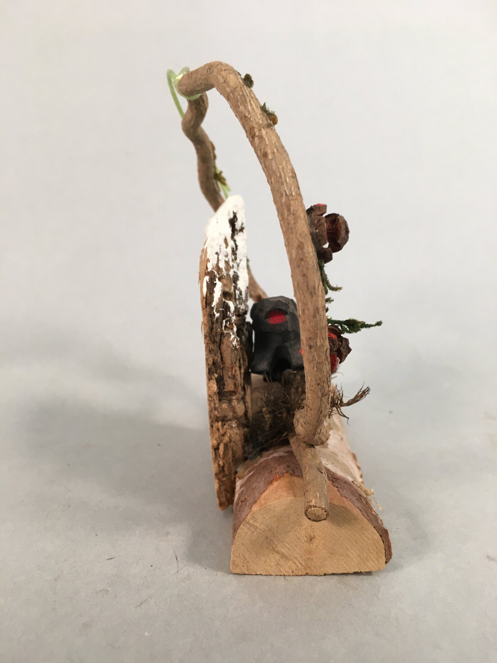 Japanese Kokeshi Doll Vtg Wooden Handmade Craft Bear Figurine KF546