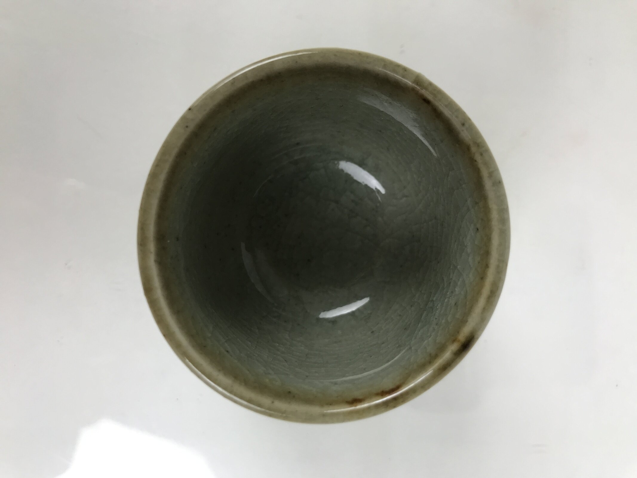 Japanese Kutani Imari Ceramic Sake Cup Vtg Tsubomi Ochoko Flowers Bird Gray G338