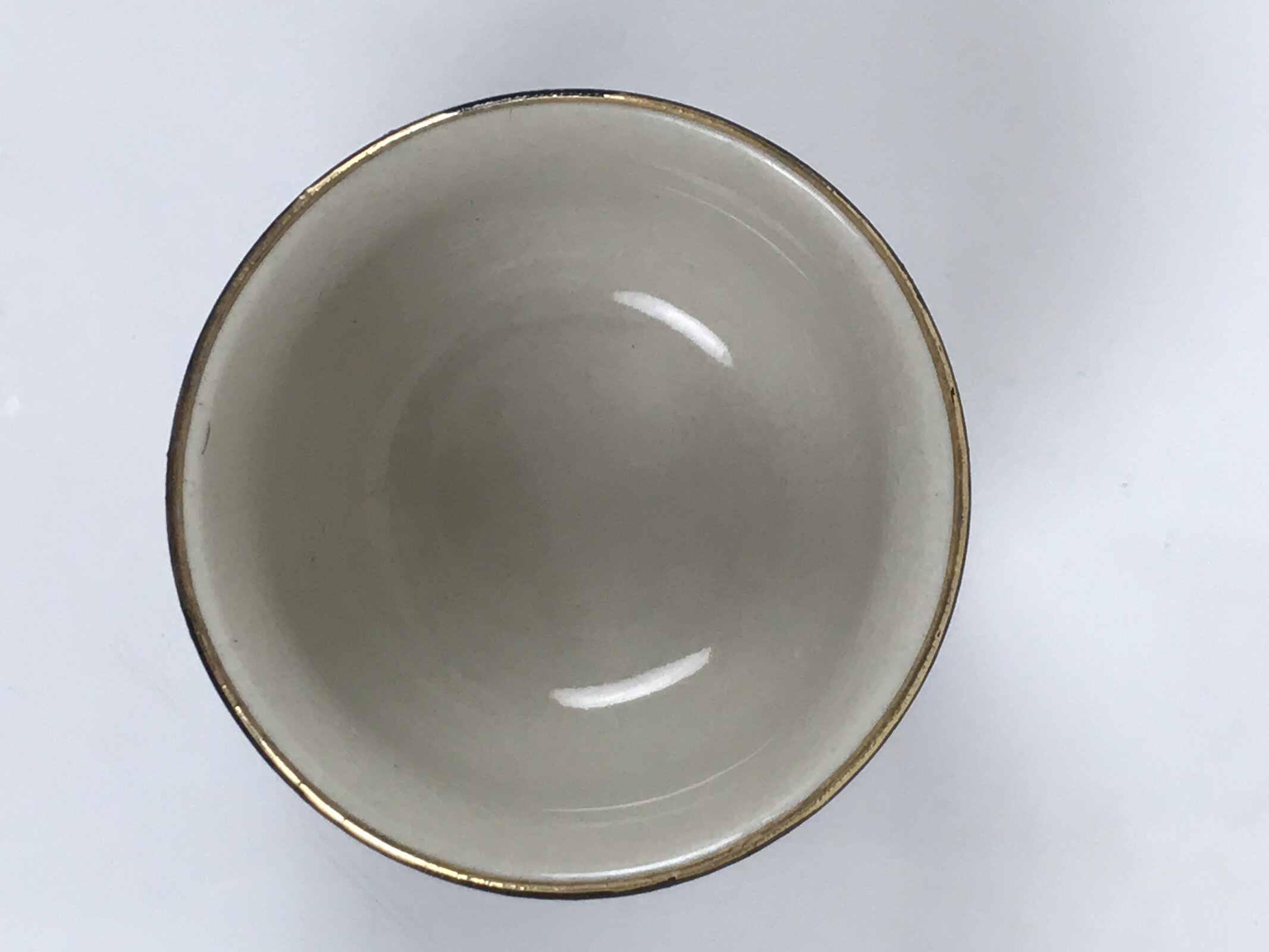 Japanese Kutani Imari Porcelain Sake Cup Vtg Tsubomi Ochoko Blue Dot Flower G327