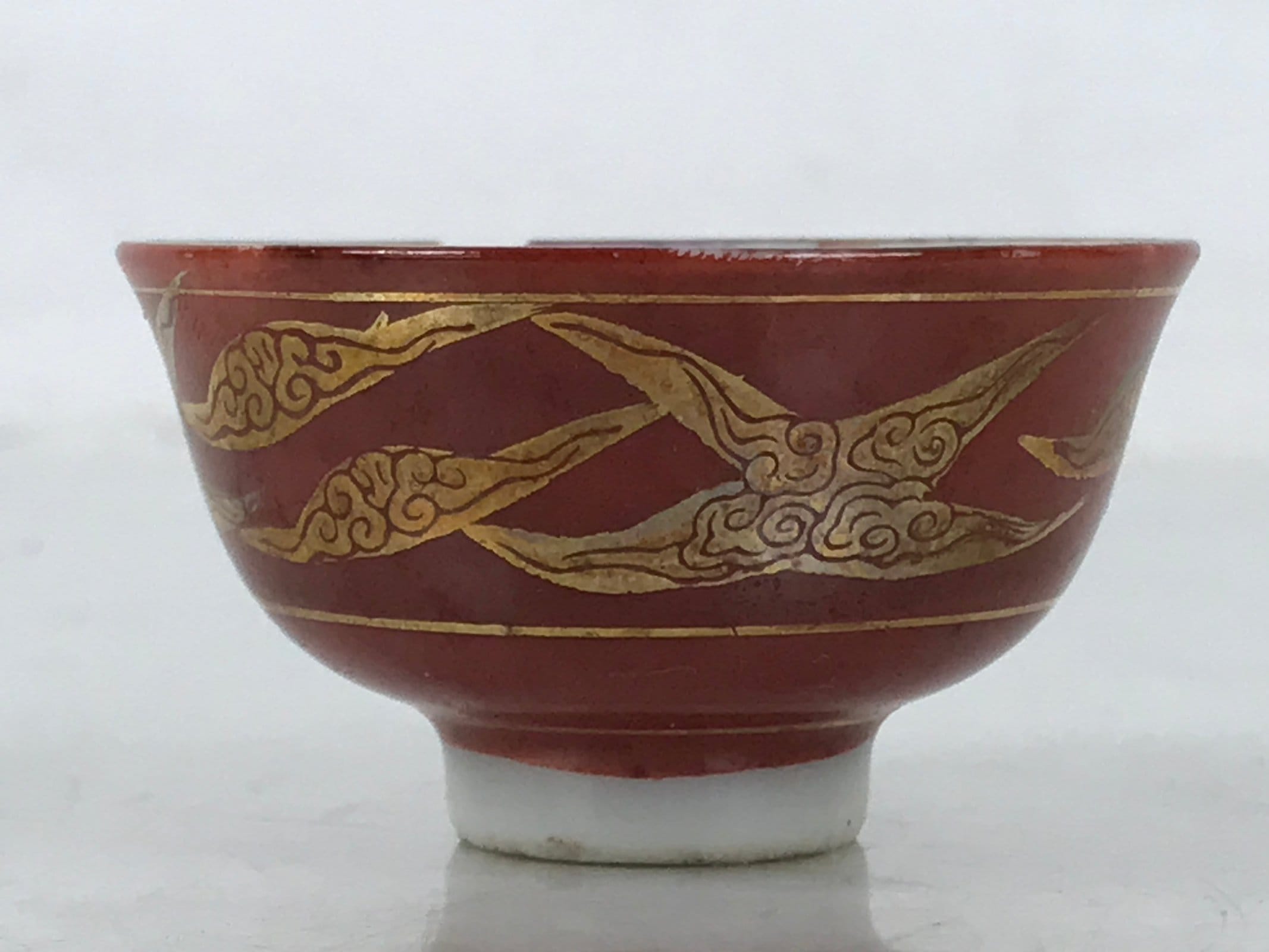 Japanese Kutani Porcelain Sake Cup Ochoko Guinomi Ukiyoe Shunga Erotic Art G297