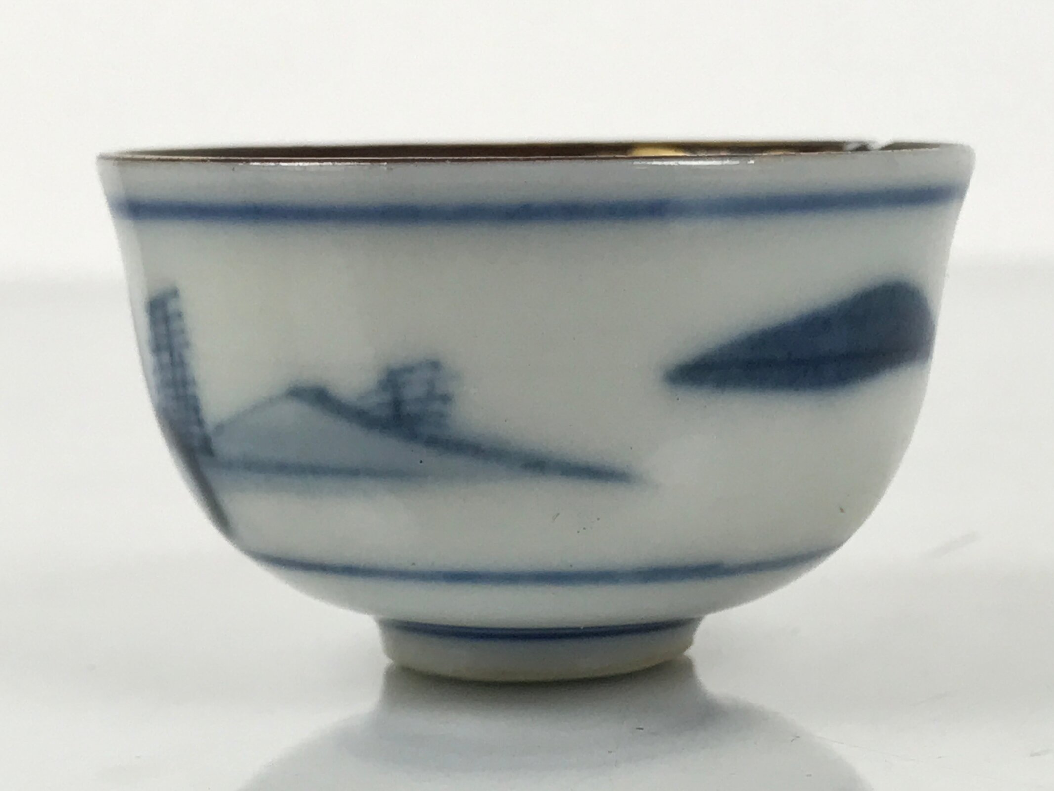 Japanese Kutani Ware Porcelain Sake Cup Vtg Tsubomi Ochoko Chicken Rooster G301