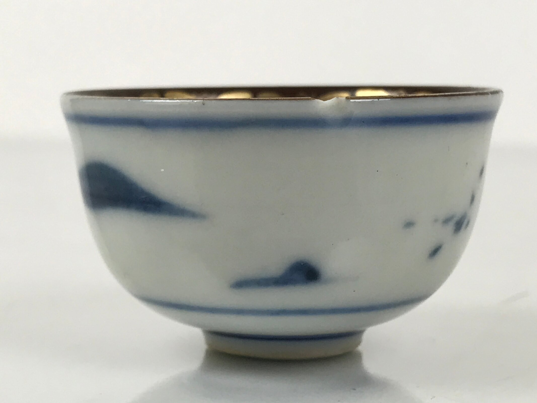 Japanese Kutani Ware Porcelain Sake Cup Vtg Tsubomi Ochoko Chicken Rooster G301