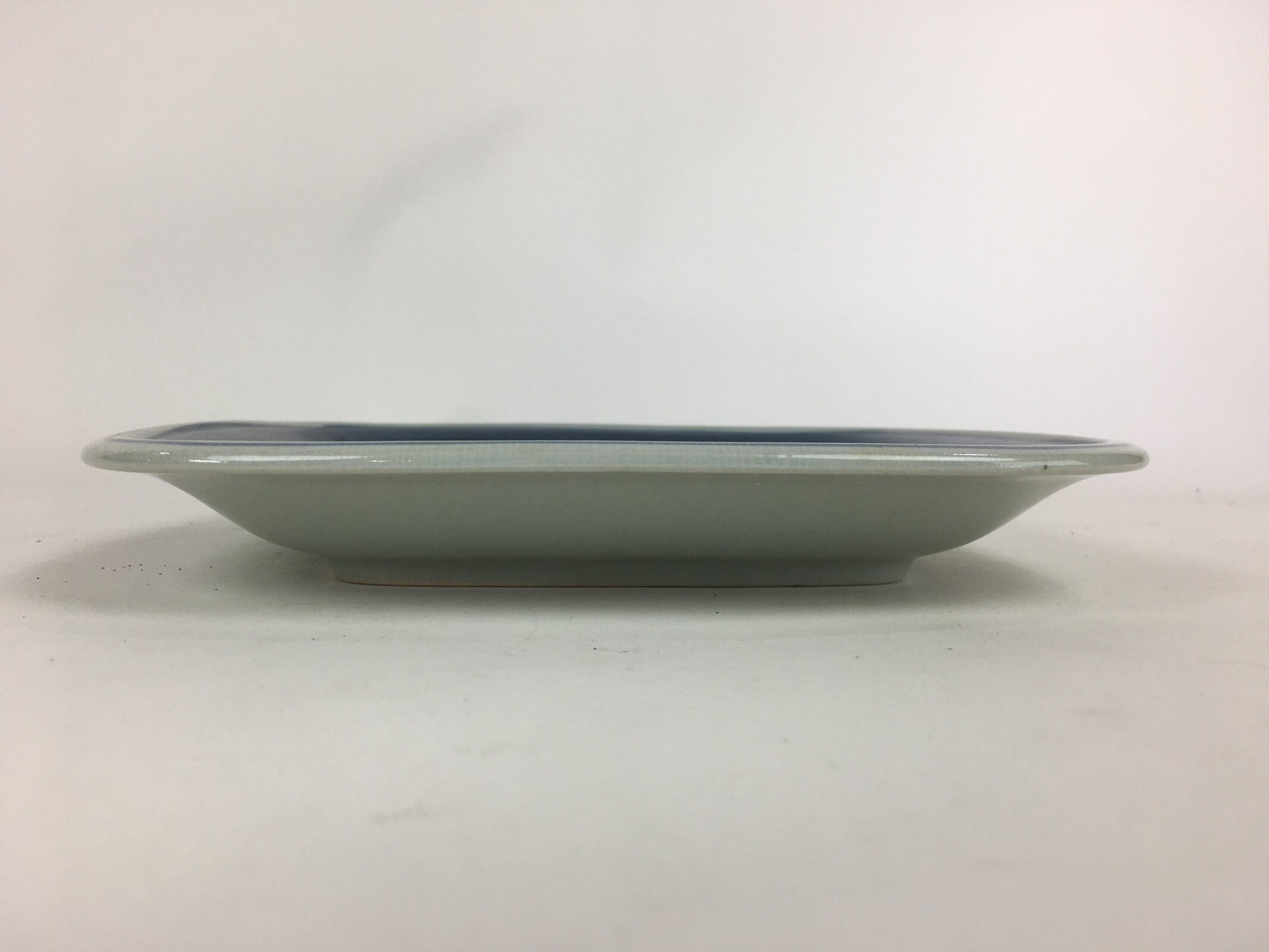 Japanese Kutrani ware Ceramic Plate Vtg Pottery White Square Camellia PX572