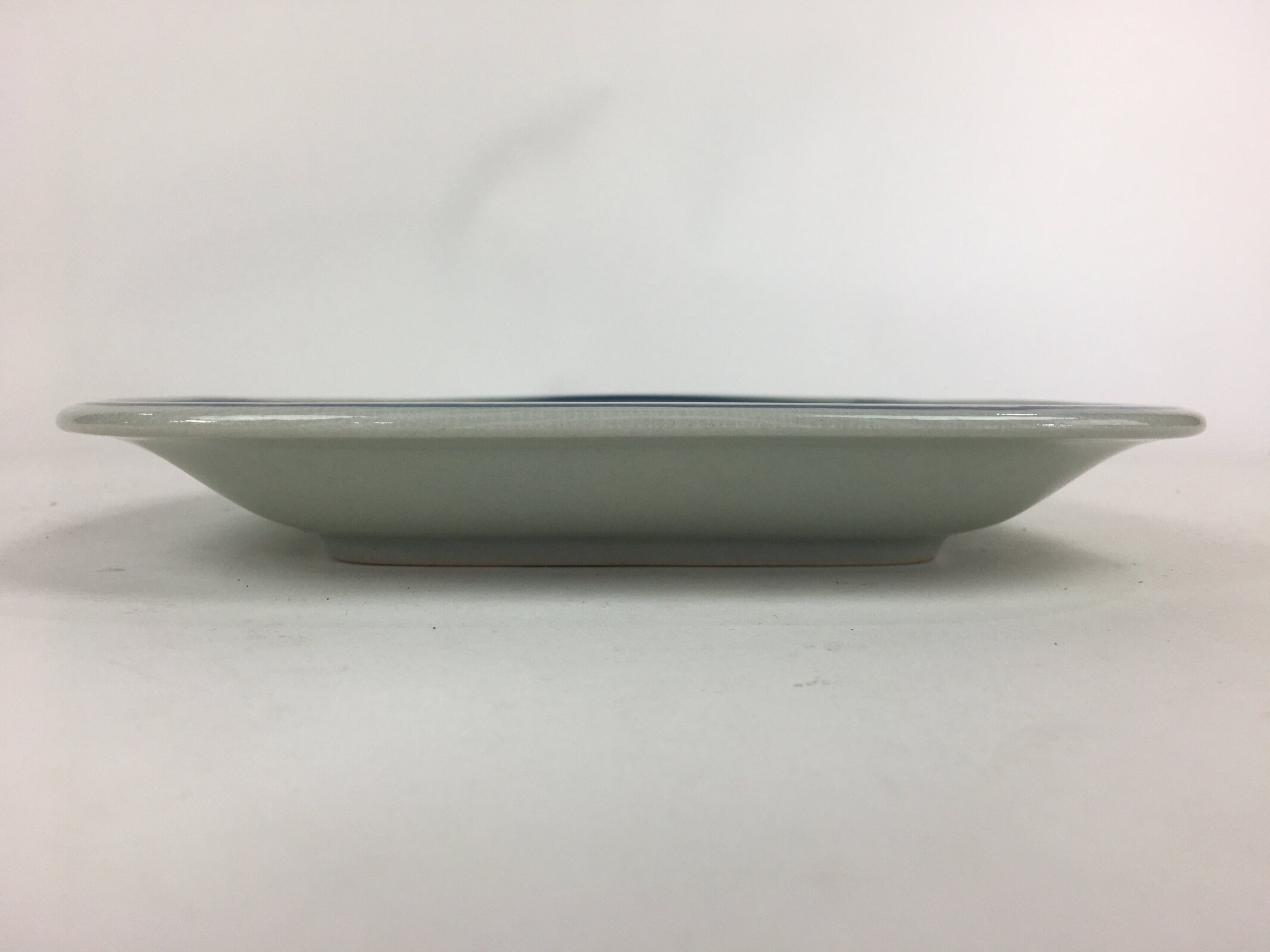 Japanese Kutrani ware Ceramic Plate Vtg Pottery White Square Camellia PX572