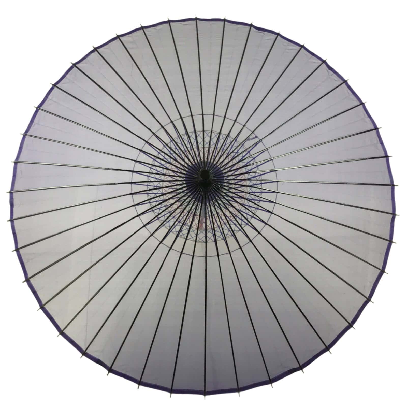 Japanese Lacquer Umbrella Parasol Vtg Wagasa Maigasa Geisha Fabric Purple JK857