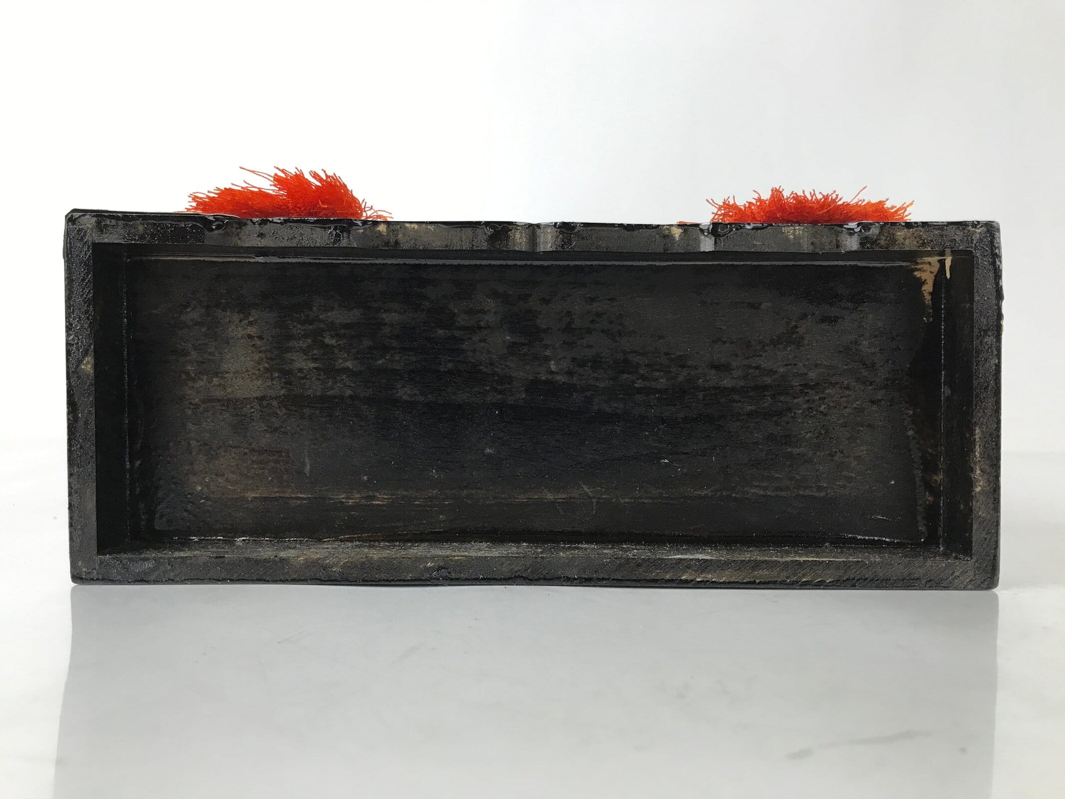 Japanese Lacquer Wood Hina Doll Chest Tansu Vtg Girls Day Makie Black Gold ID616