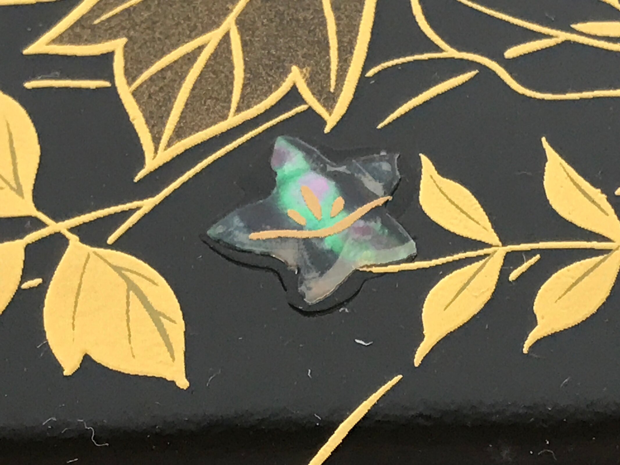 Japanese Lacquer Wood Serving Tray Obon Aizu-Nuri Rectangle Makie Black LWB140