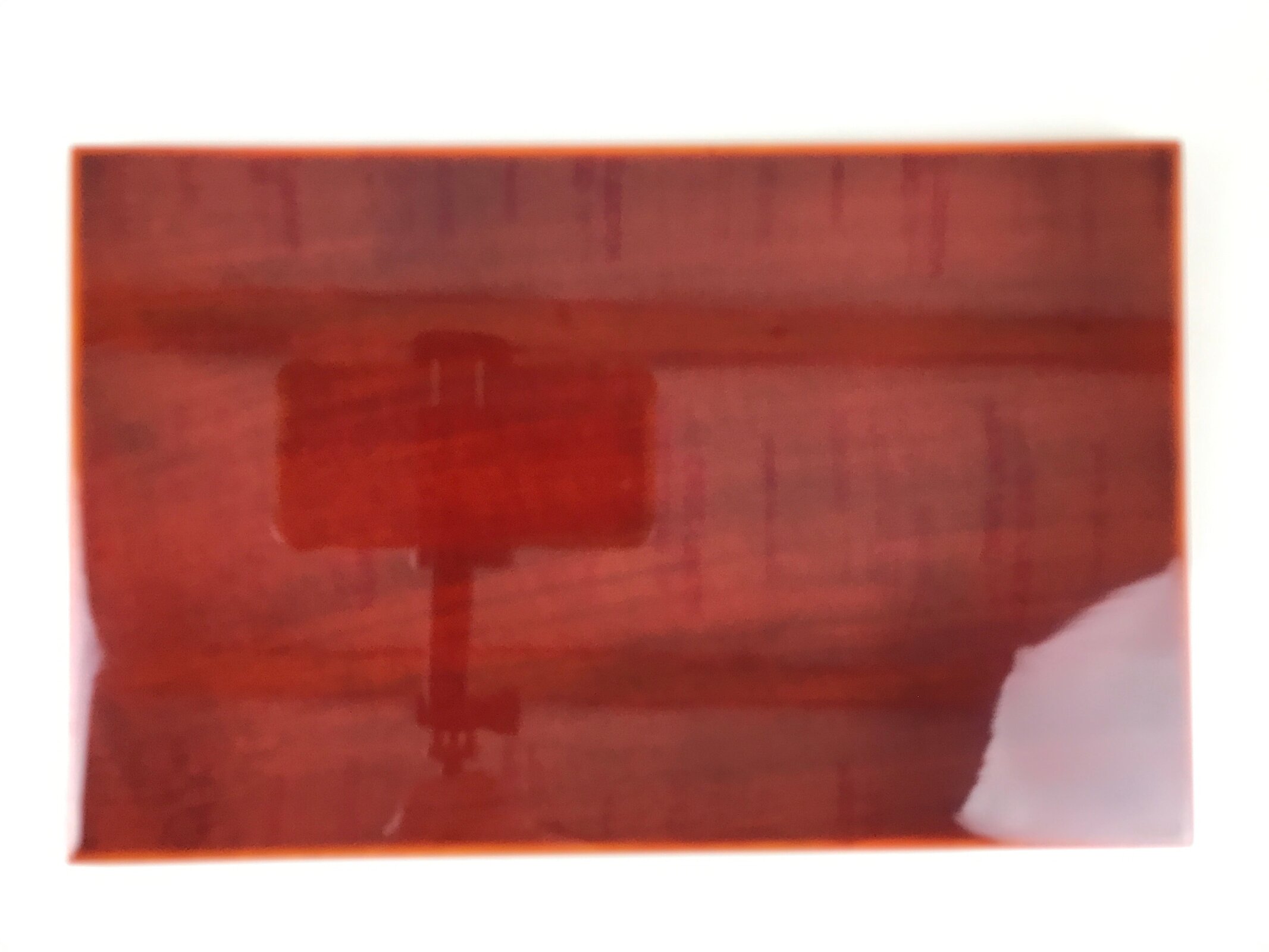 Japanese Lacquer Wood Small Tray Vtg Shunkei-Nuri Rectangular Brown w/Box LWB107