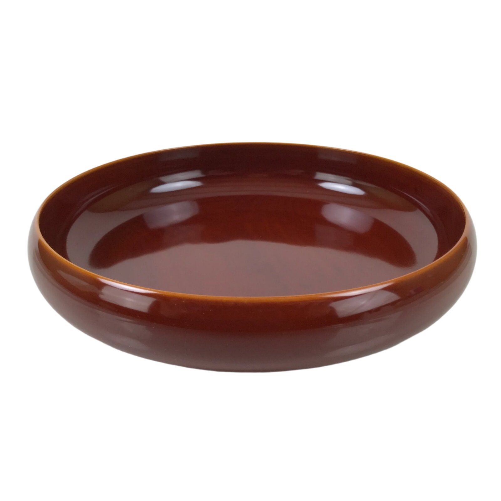 Japanese Lacquer Wooden Kashiki Snack Bowl Shunkei-Nuri Kashibachi Brown LWB106