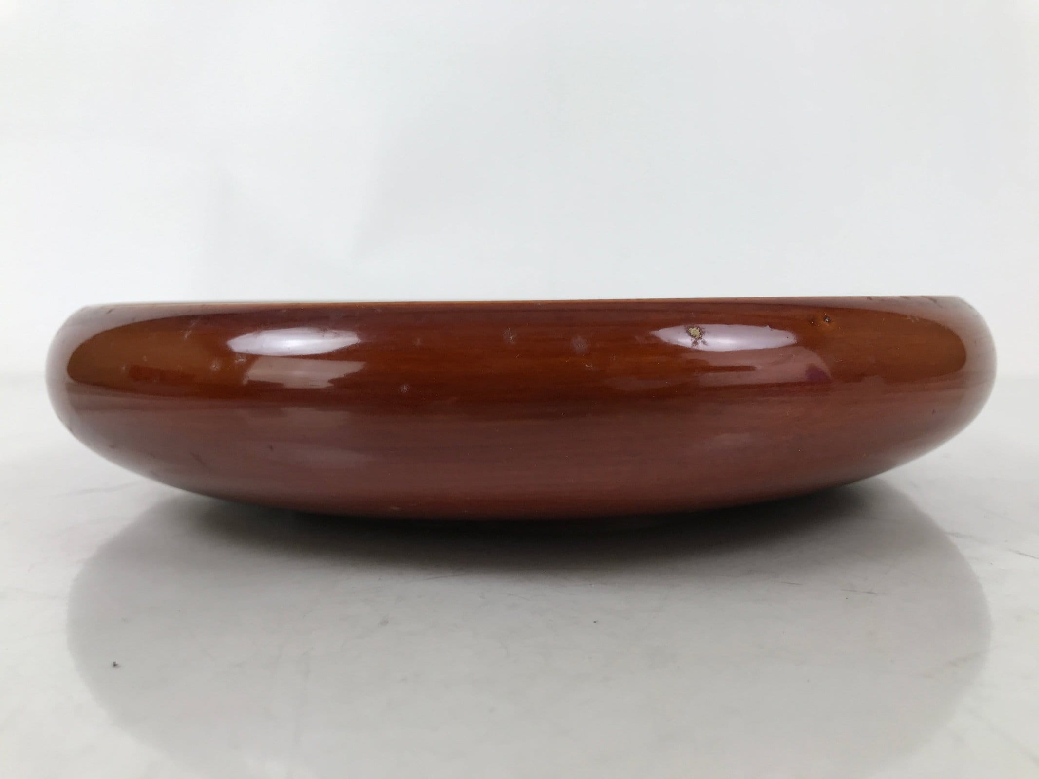 Japanese Lacquer Wooden Kashiki Snack Bowl Shunkei-Nuri Kashibachi Brown LWB116