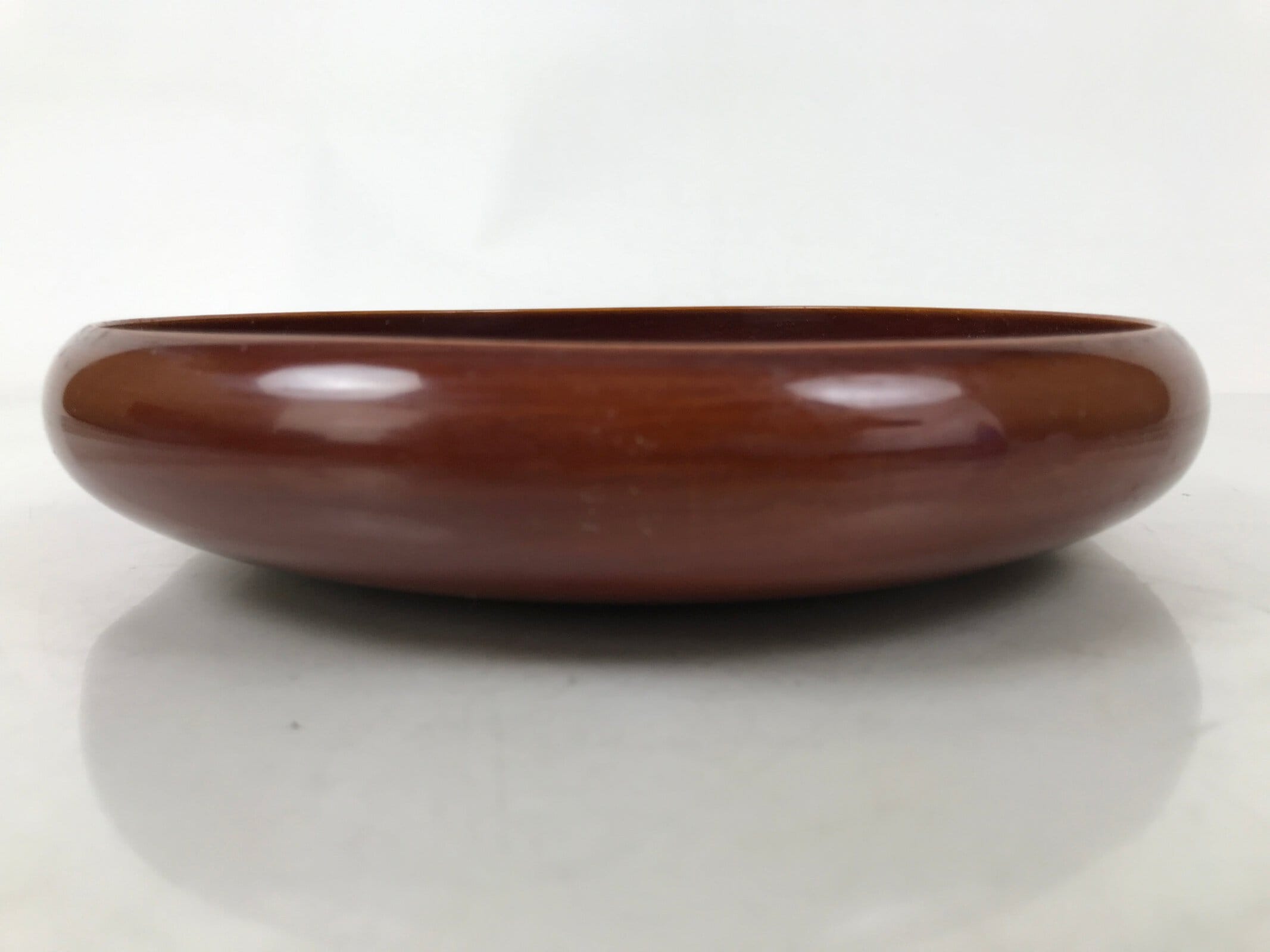 Japanese Lacquer Wooden Kashiki Snack Bowl Shunkei-Nuri Kashibachi Brown LWB116