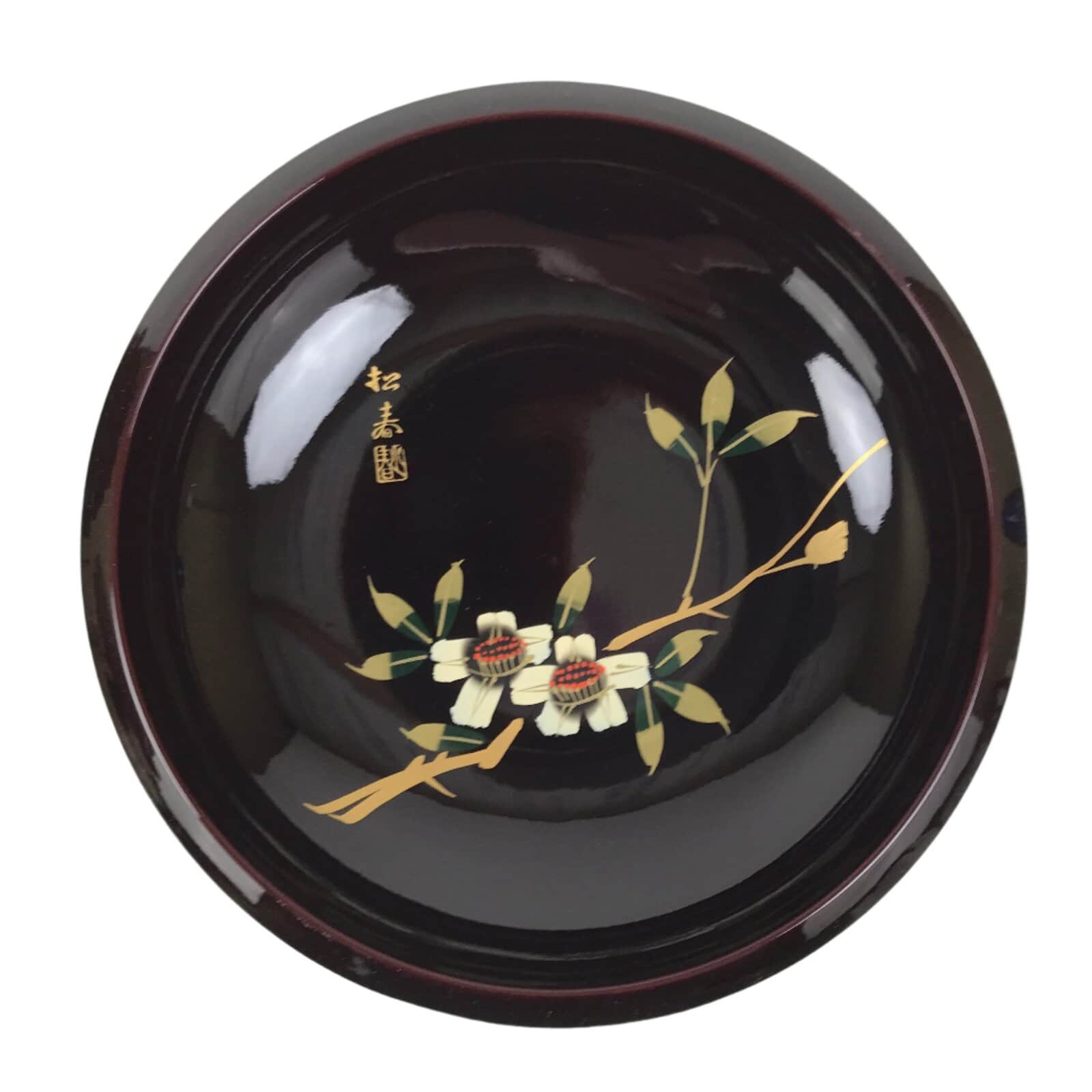 Japanese Lacquer Wooden Kashiki Snack Bowl Vtg Aidu-Nuri Kashibachi LWB131