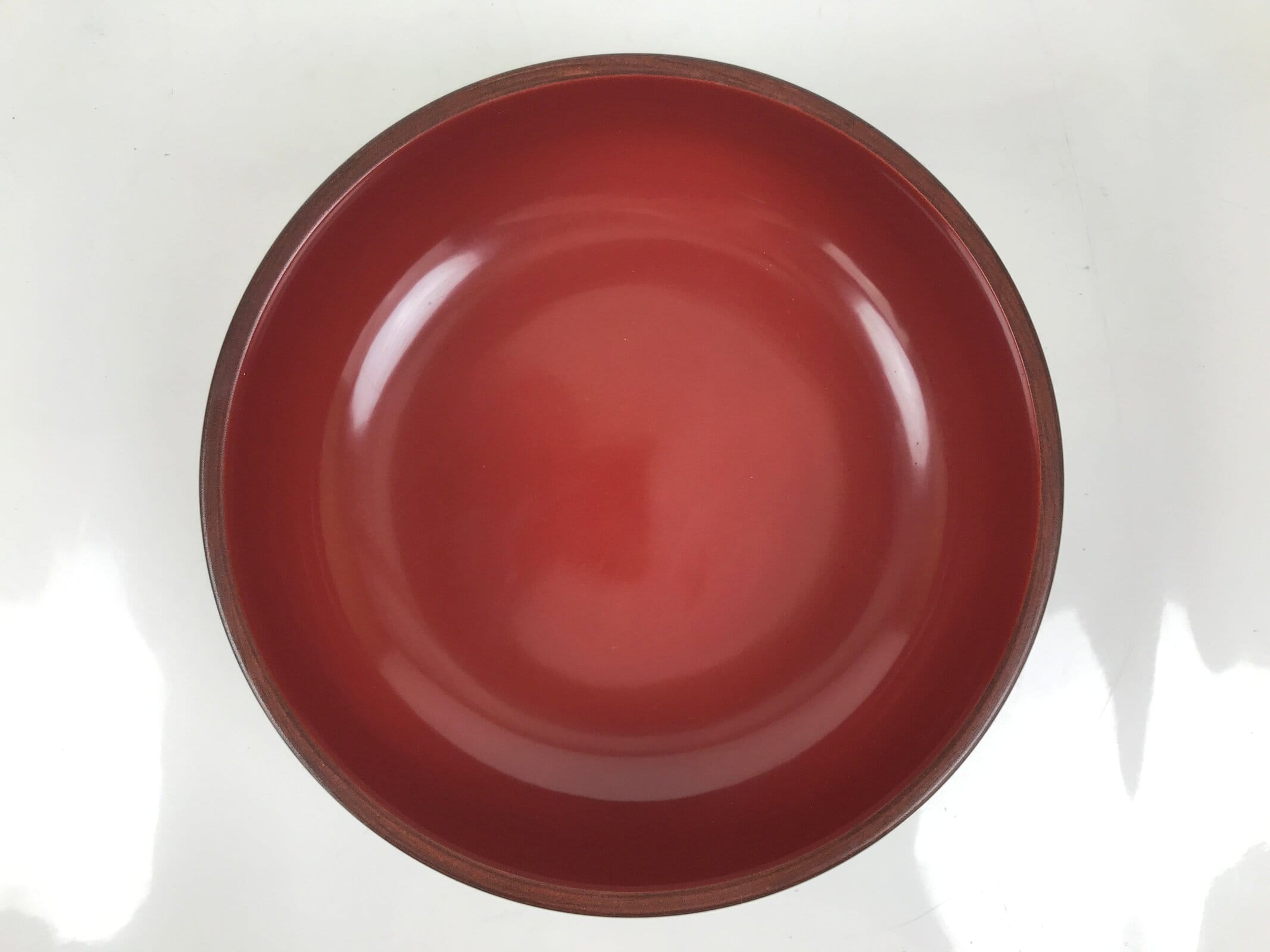 Japanese Lacquer Wooden Kashiki Snack Bowl Vtg Kashibachi Brown Red Grain L533