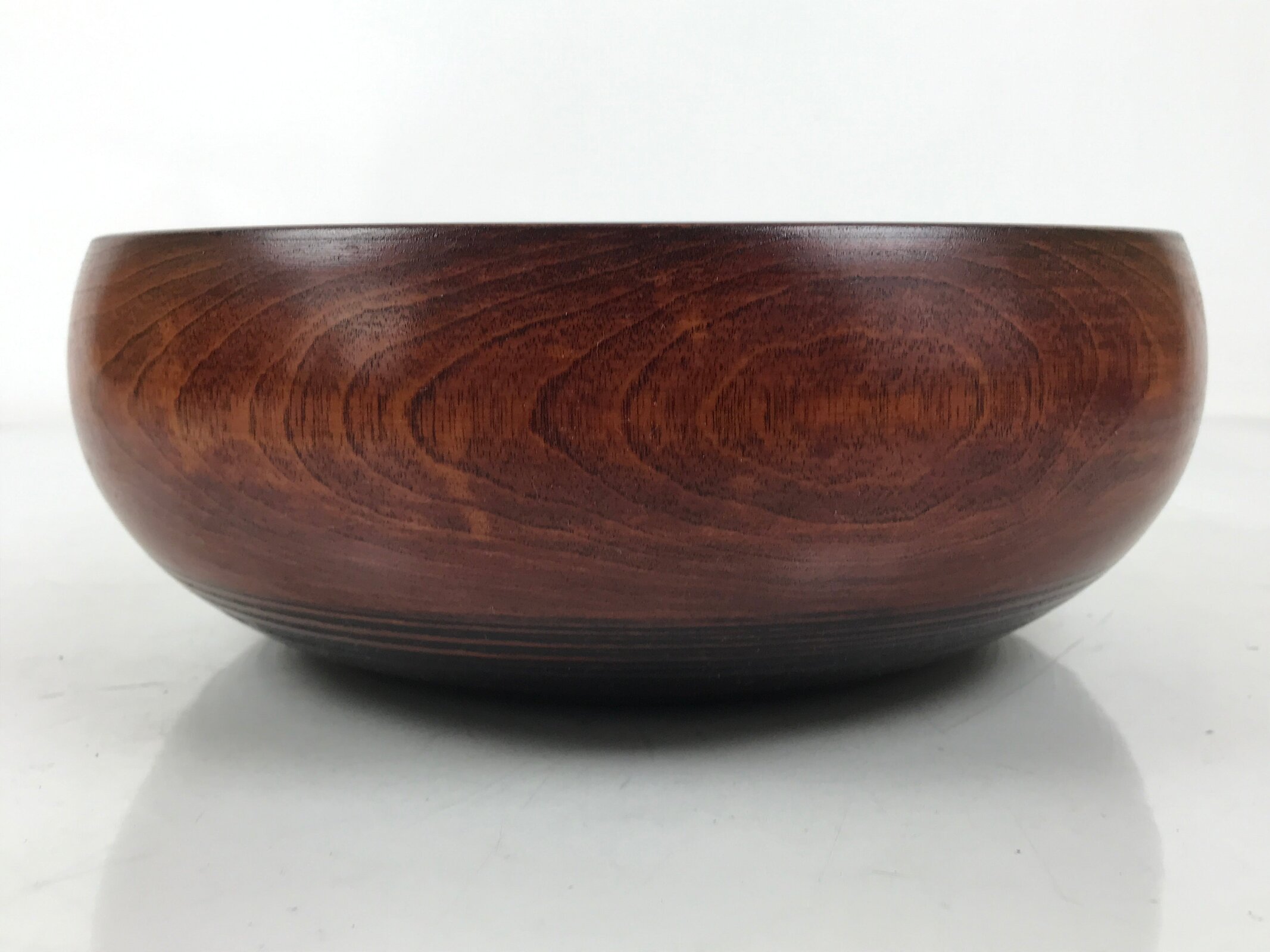 Japanese Lacquer Wooden Kashiki Snack Bowl Vtg Kashibachi Brown Red Grain L533