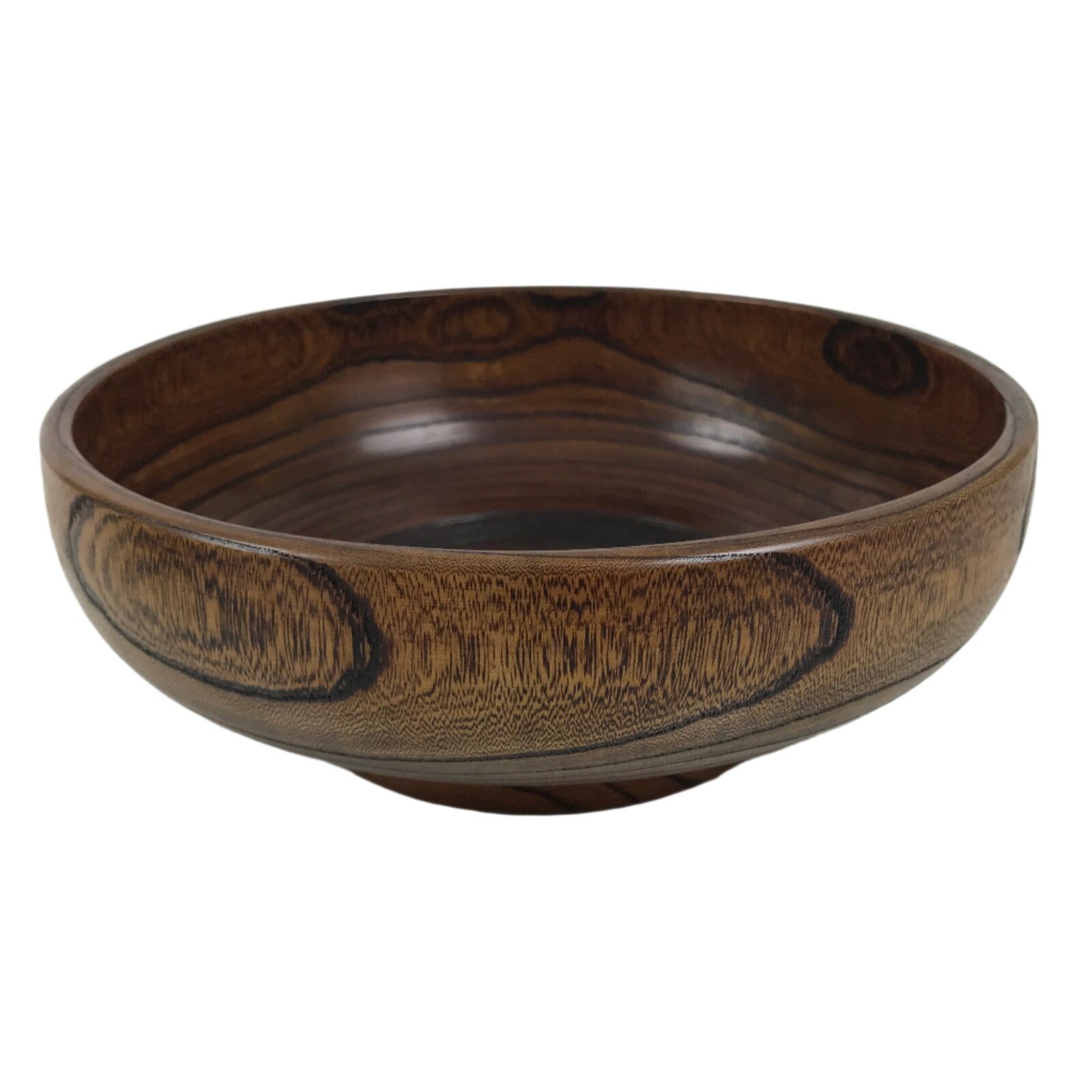 Japanese Lacquer Wooden Kashiki Snack Bowl Vtg Kashibachi Brown Ring Grain L523