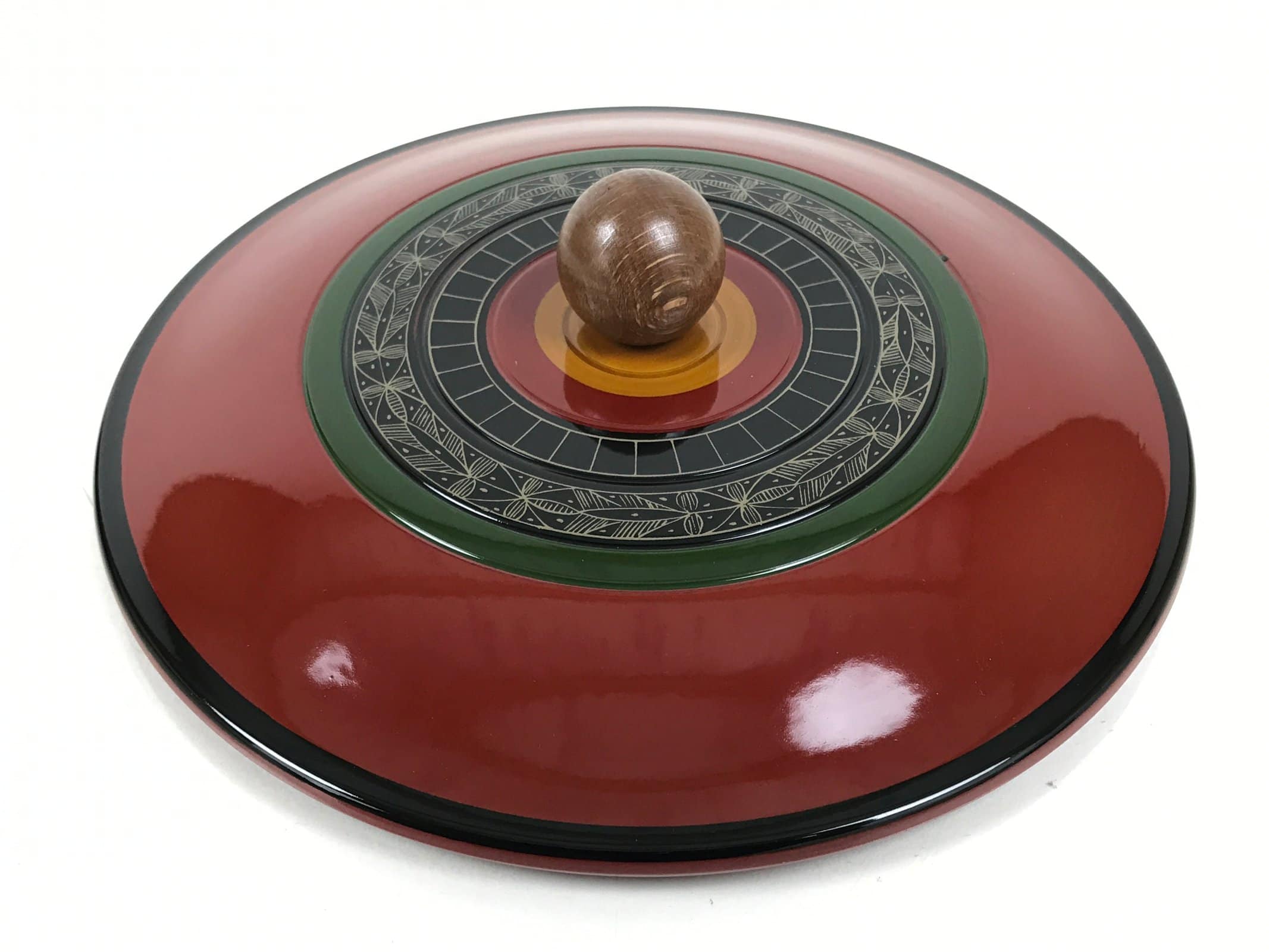 Japanese Lacquer Wooden Lidded Bowl Kashiki Vtg Red Tea Ceremony w/Box LWB132