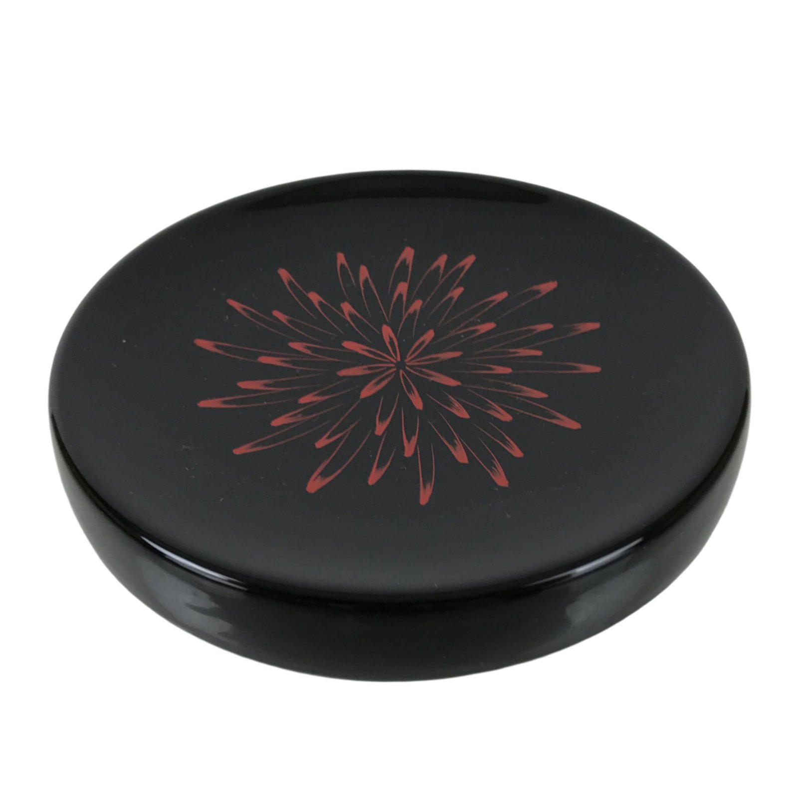 Japanese Lacquer Wooden Snack Plate Vtg Honjo-Nuri Black Tea Ceremony LWB109