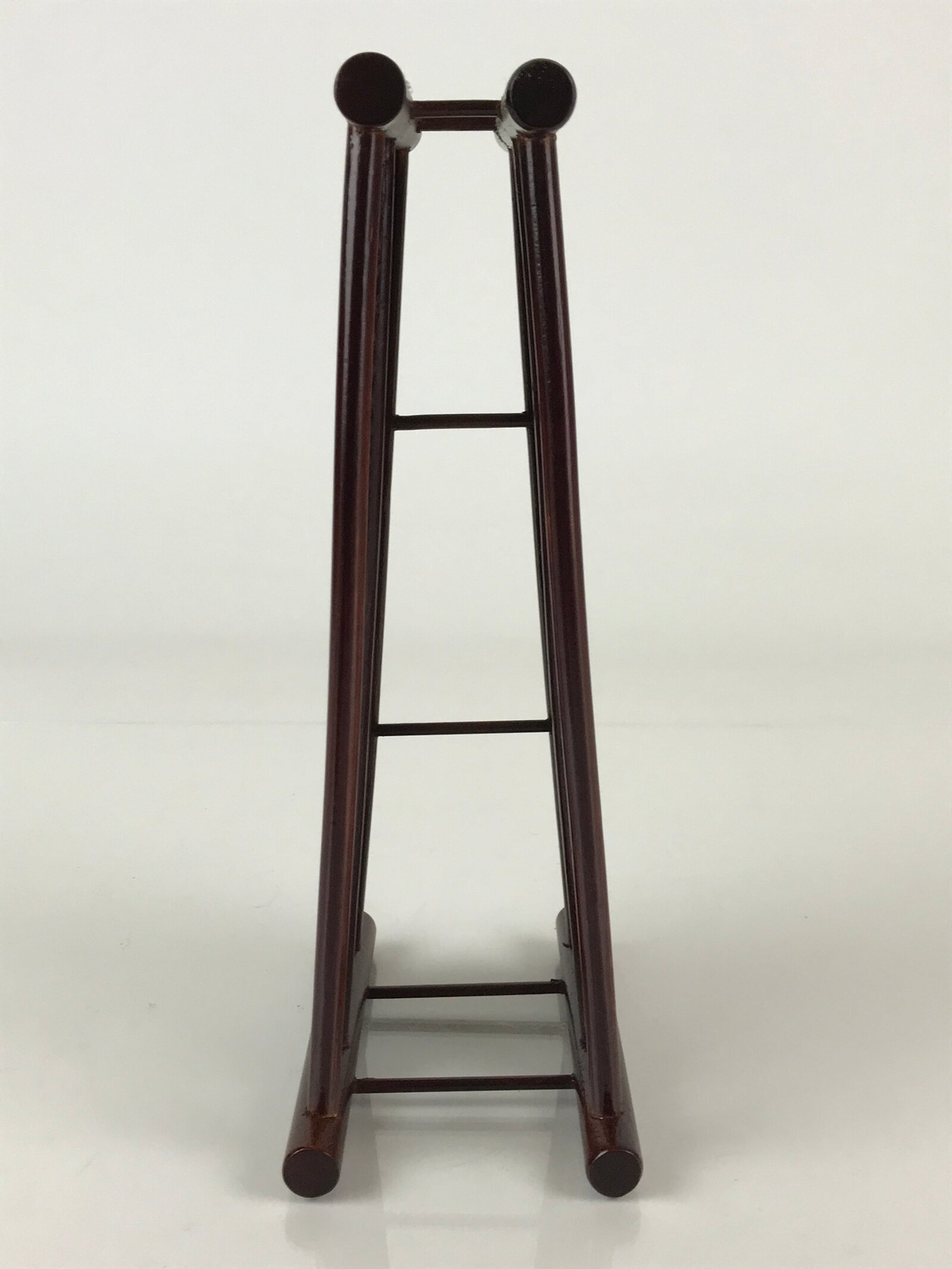 Japanese Lacquered Bamboo Fan Uchiwa Vtg Two Fan And Fan Stand Set UR825