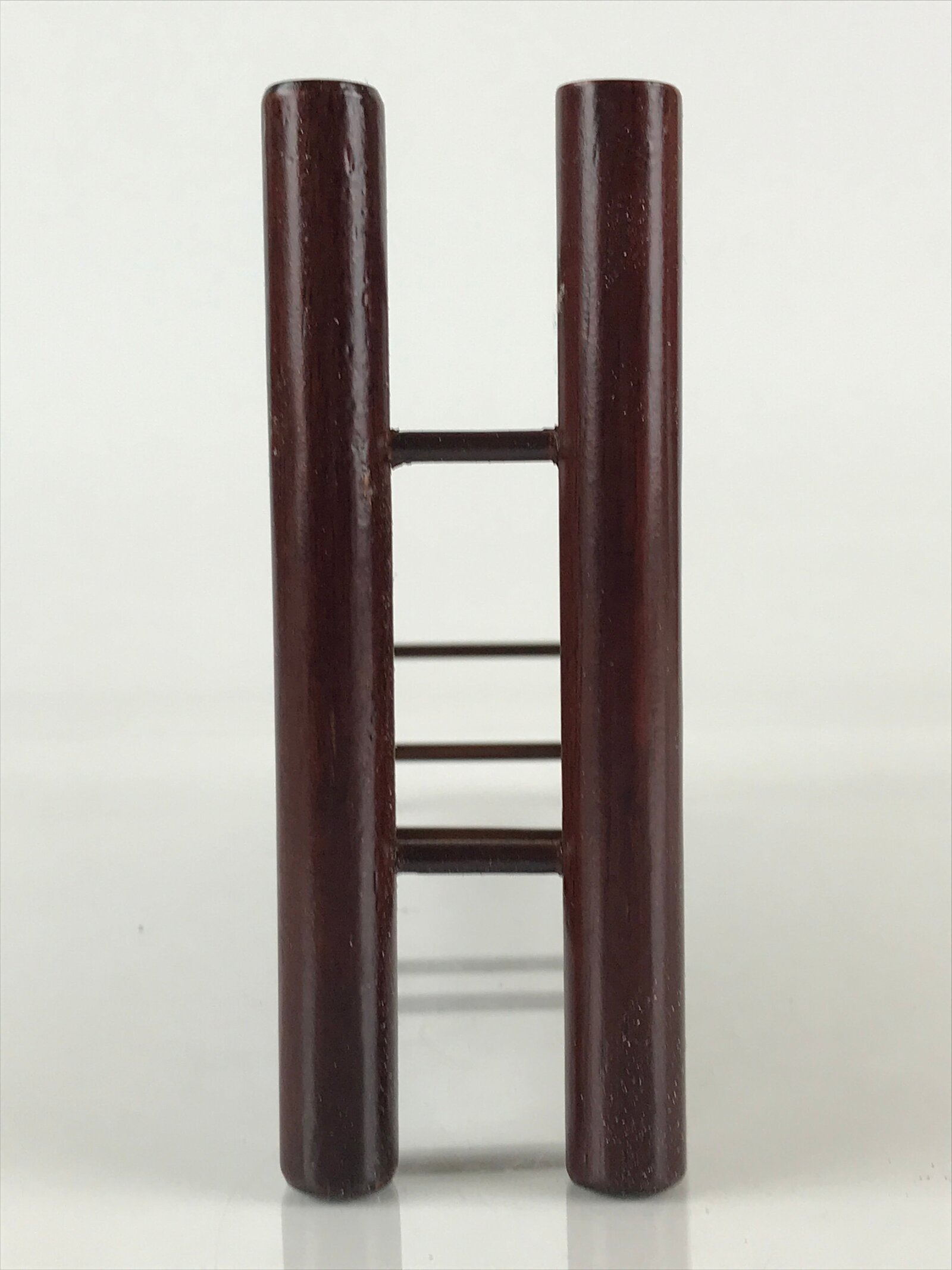 Japanese Lacquered Bamboo Fan Uchiwa Vtg Two Fan And Fan Stand Set UR825