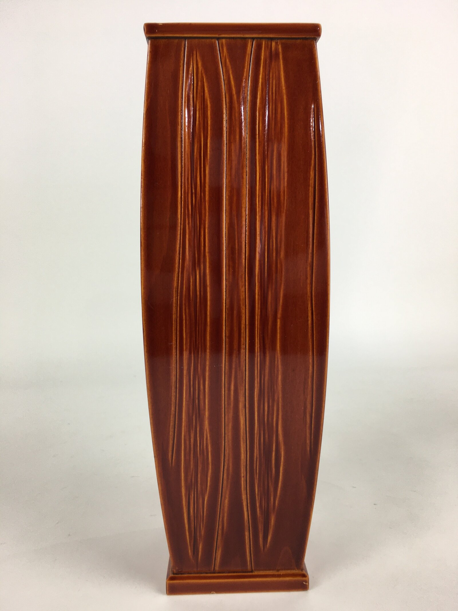 Japanese Lacquered Flower Vase Vtg Wooden Shunkei-nuri Ikebana Kabin FV980