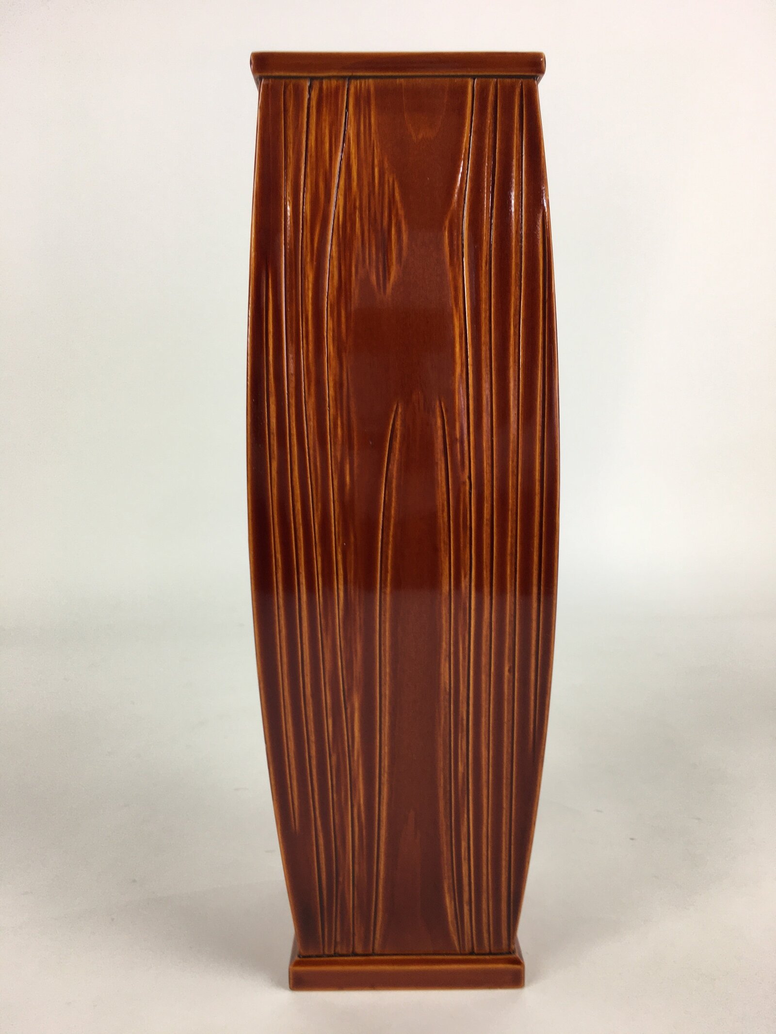 Japanese Lacquered Flower Vase Vtg Wooden Shunkei-nuri Ikebana Kabin FV980