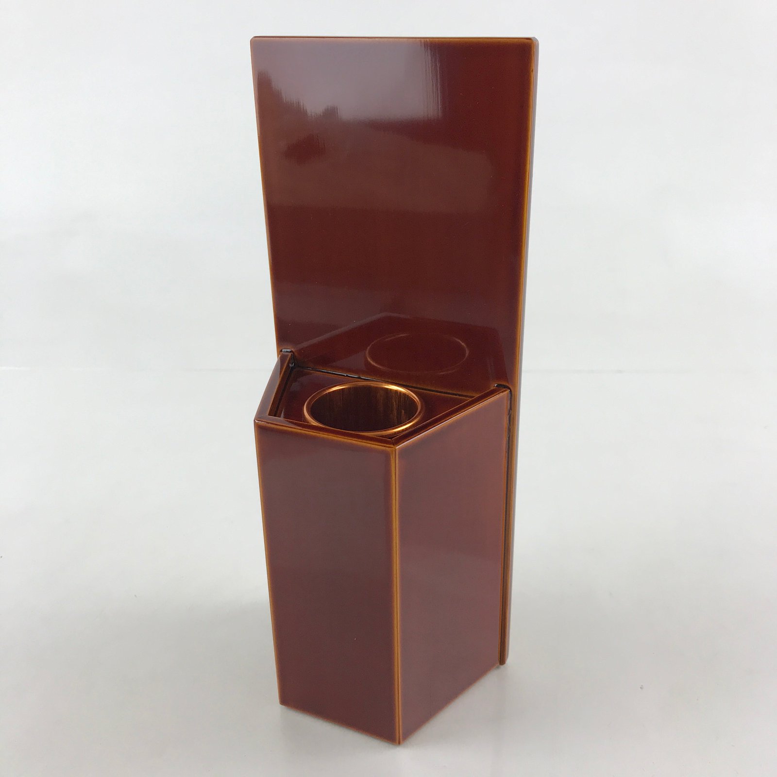 Japanese Lacquered Hida Shunkei-Nuri Flower Vase Kabin Ikebana Arrangement PX681