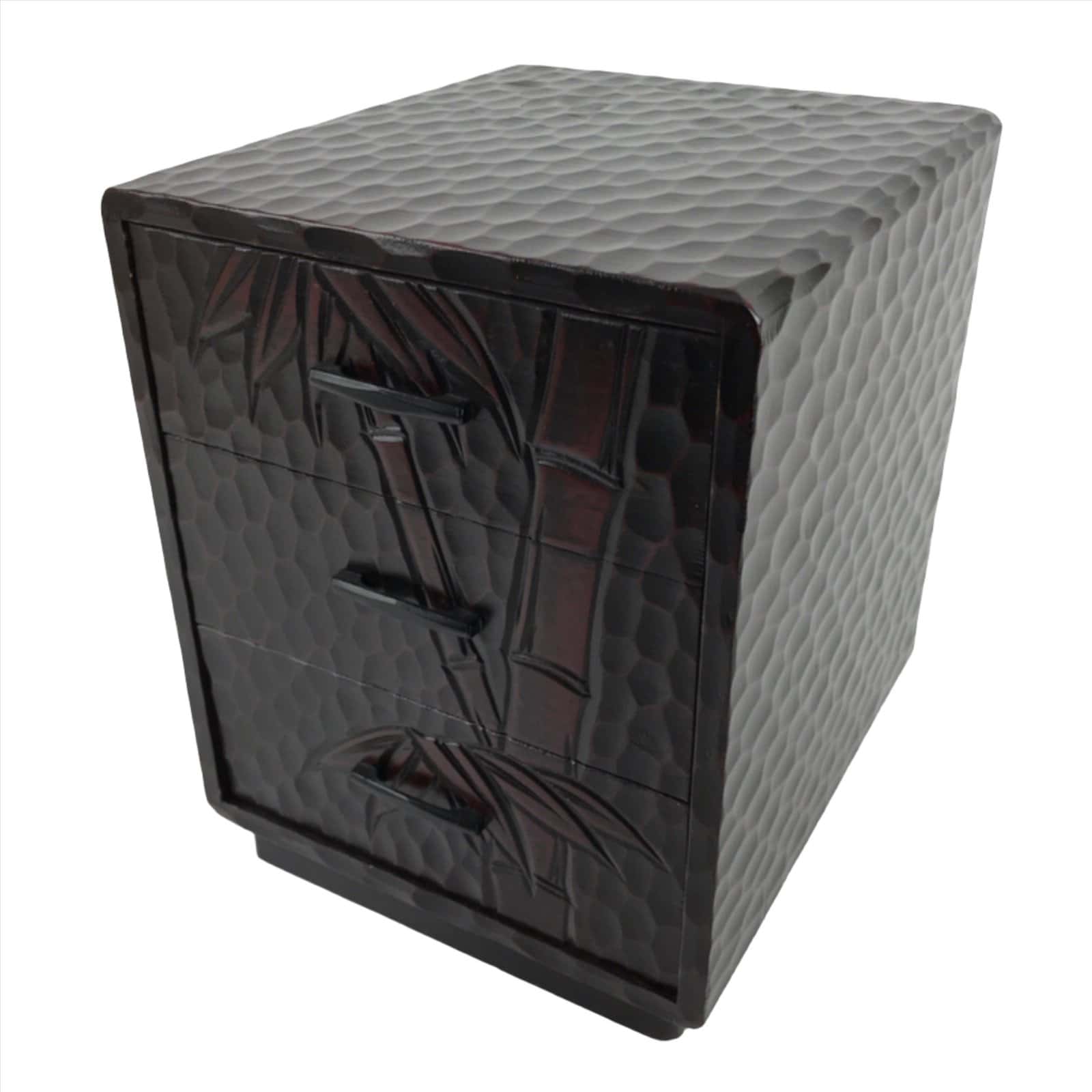 Japanese Lacquered Kamakurabori Wooden Sewing Box Vtg Haribako Tansu T369