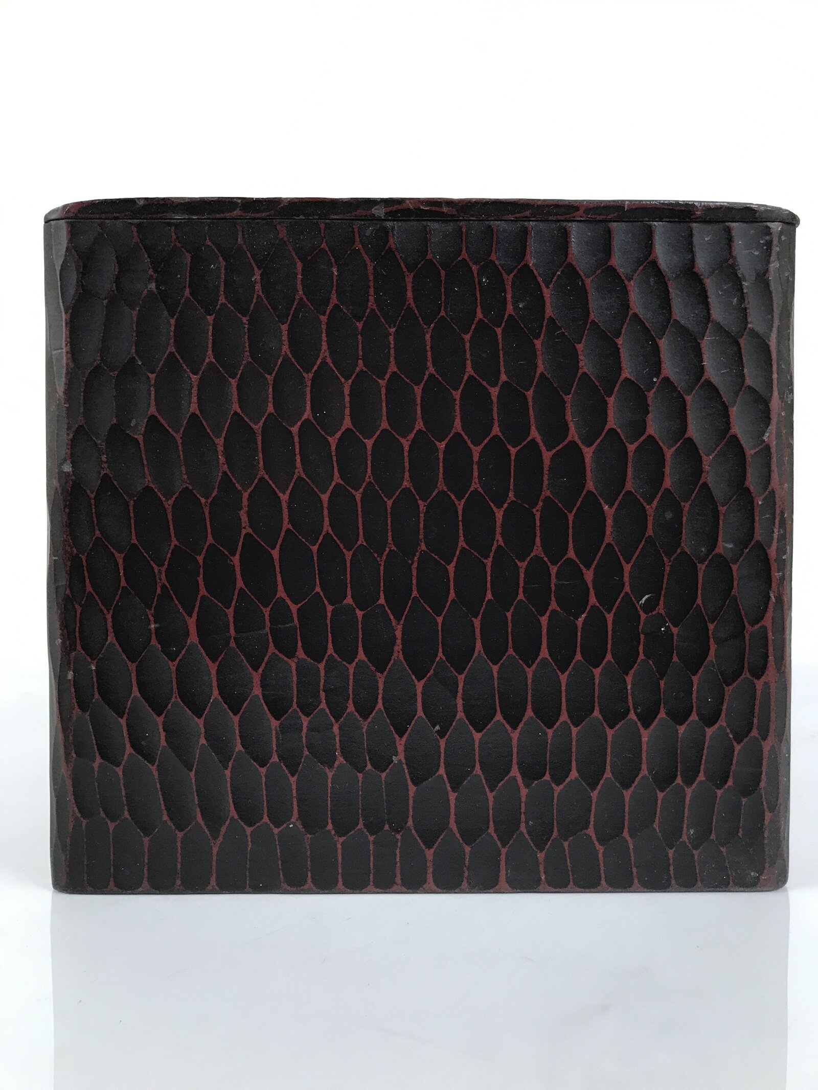 Japanese Lacquered Kamakurabori Wooden Tansu Chest Vtg Haribako Red Black T419