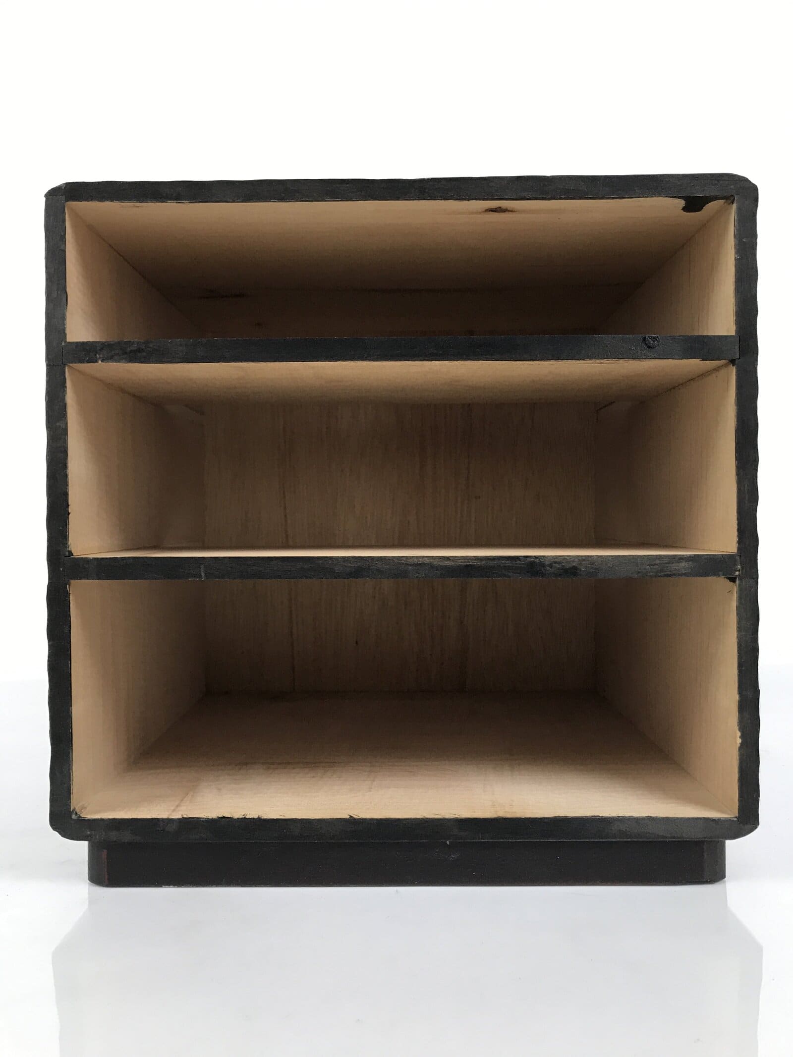 Japanese Lacquered Kamakurabori Wooden Tansu Chest Vtg Haribako Red Black T419