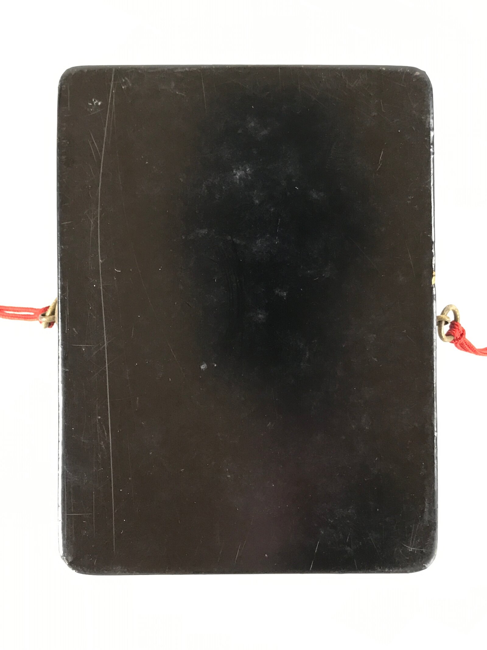 Japanese Lacquered Lidded Box Vtg Tassels Kagi Menjobako Washi Paper Lined L118