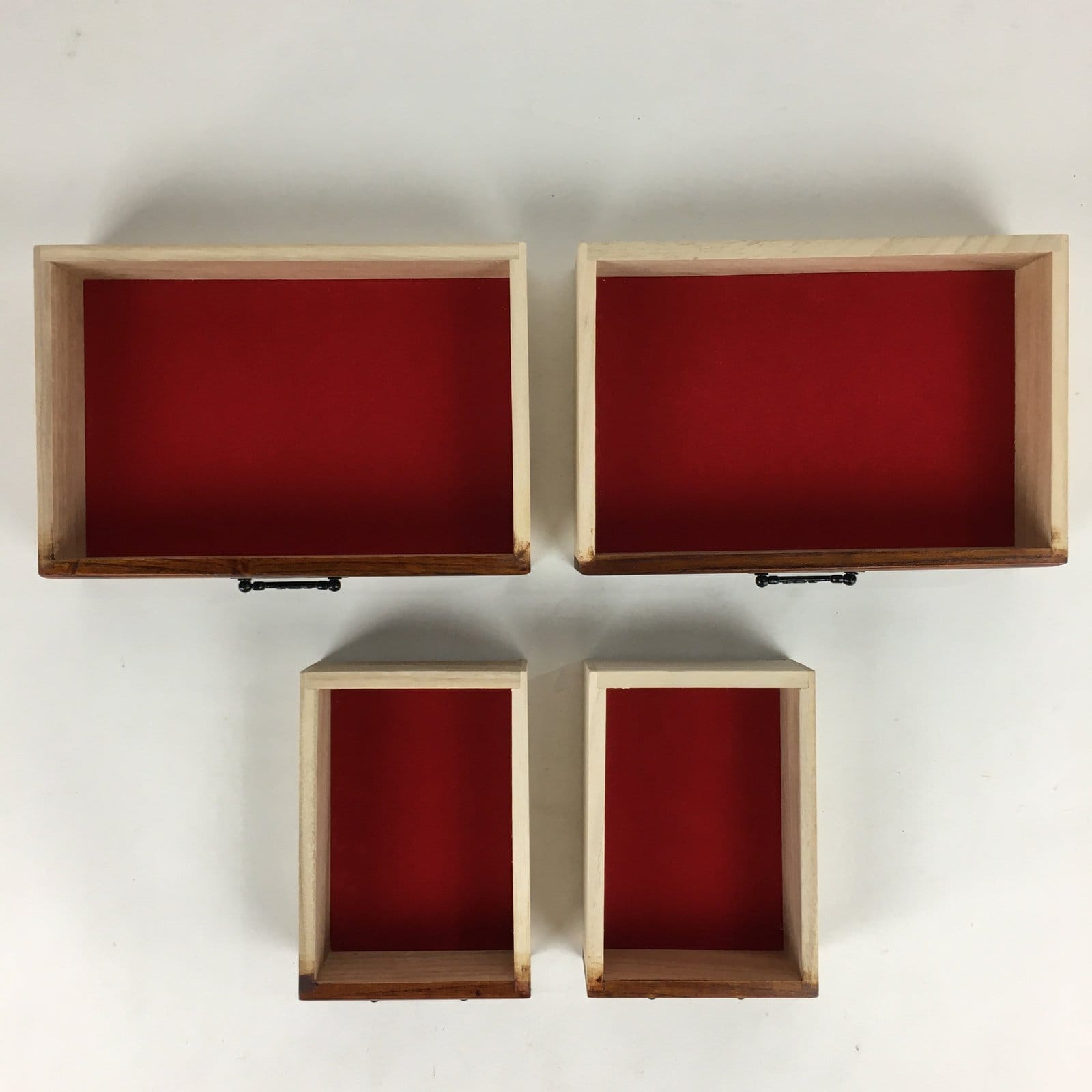 Japanese Lacquered Sewing Box Vtg Haribako Chest Tansu 4Drawers T315