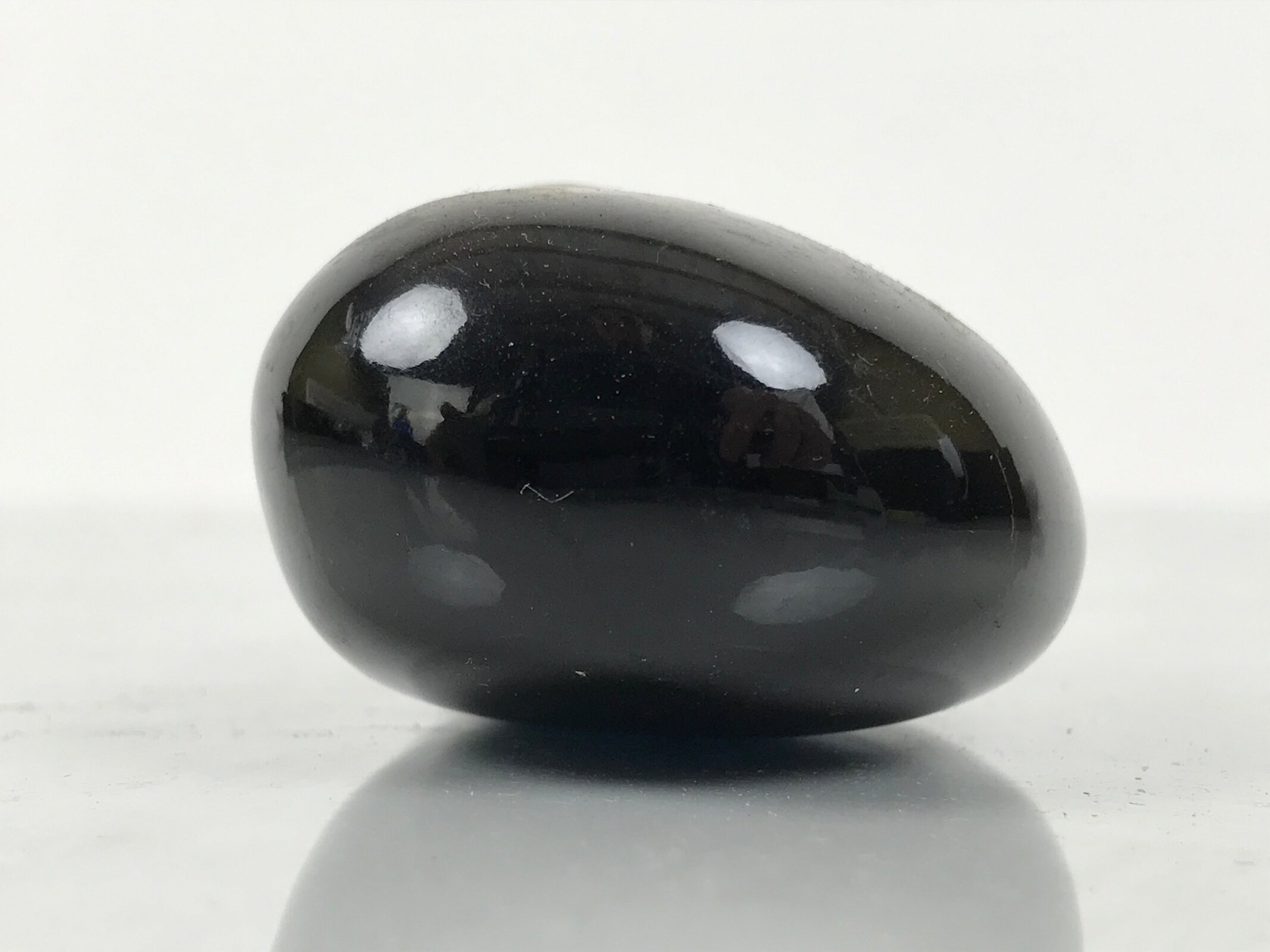 Japanese Lacquered Stone Paperweight Vtg Okimono Decor Goldfish Kingyo JK904