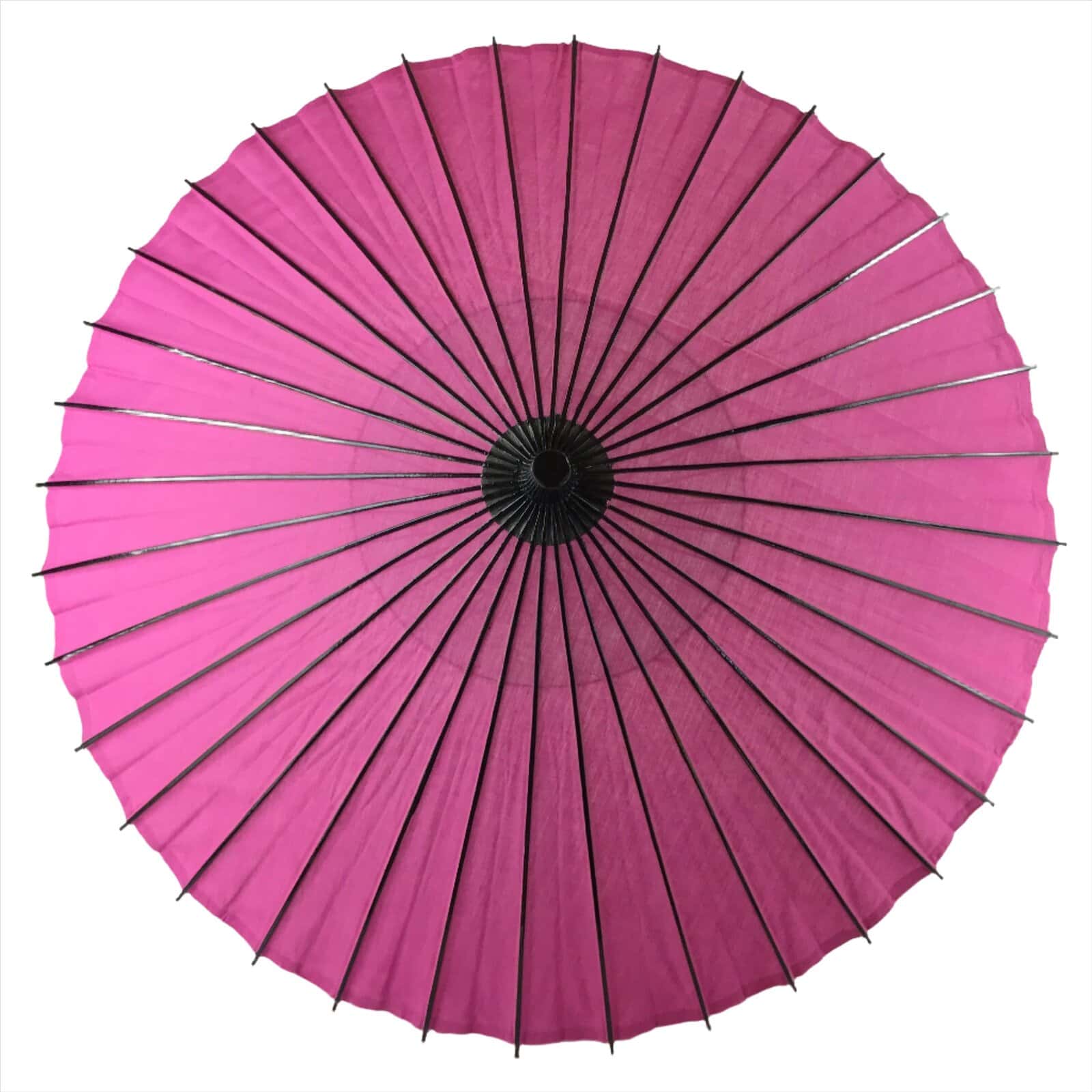 Japanese Lacquered Umbrella Parasol Vtg Wagasa Maigasa Geisha Fabric Pink JK683