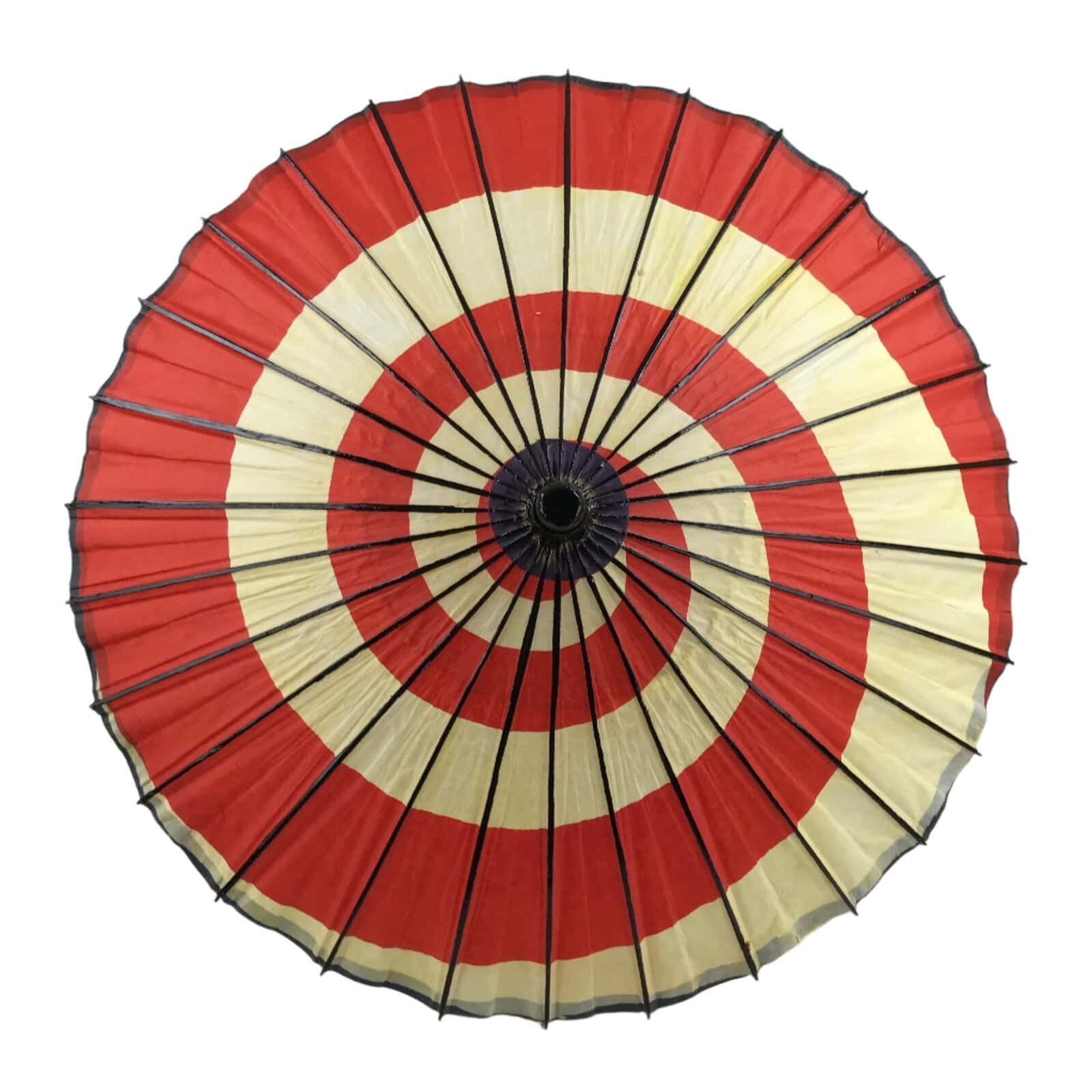 Japanese Lacquered Umbrella Parasol Vtg Wagasa Maigasa Geisha Paper Red JK746