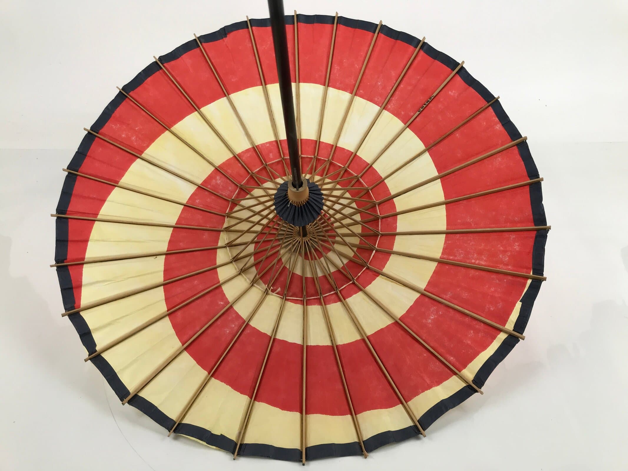 Japanese Lacquered Umbrella Parasol Vtg Wagasa Maigasa Geisha Paper Red JK746