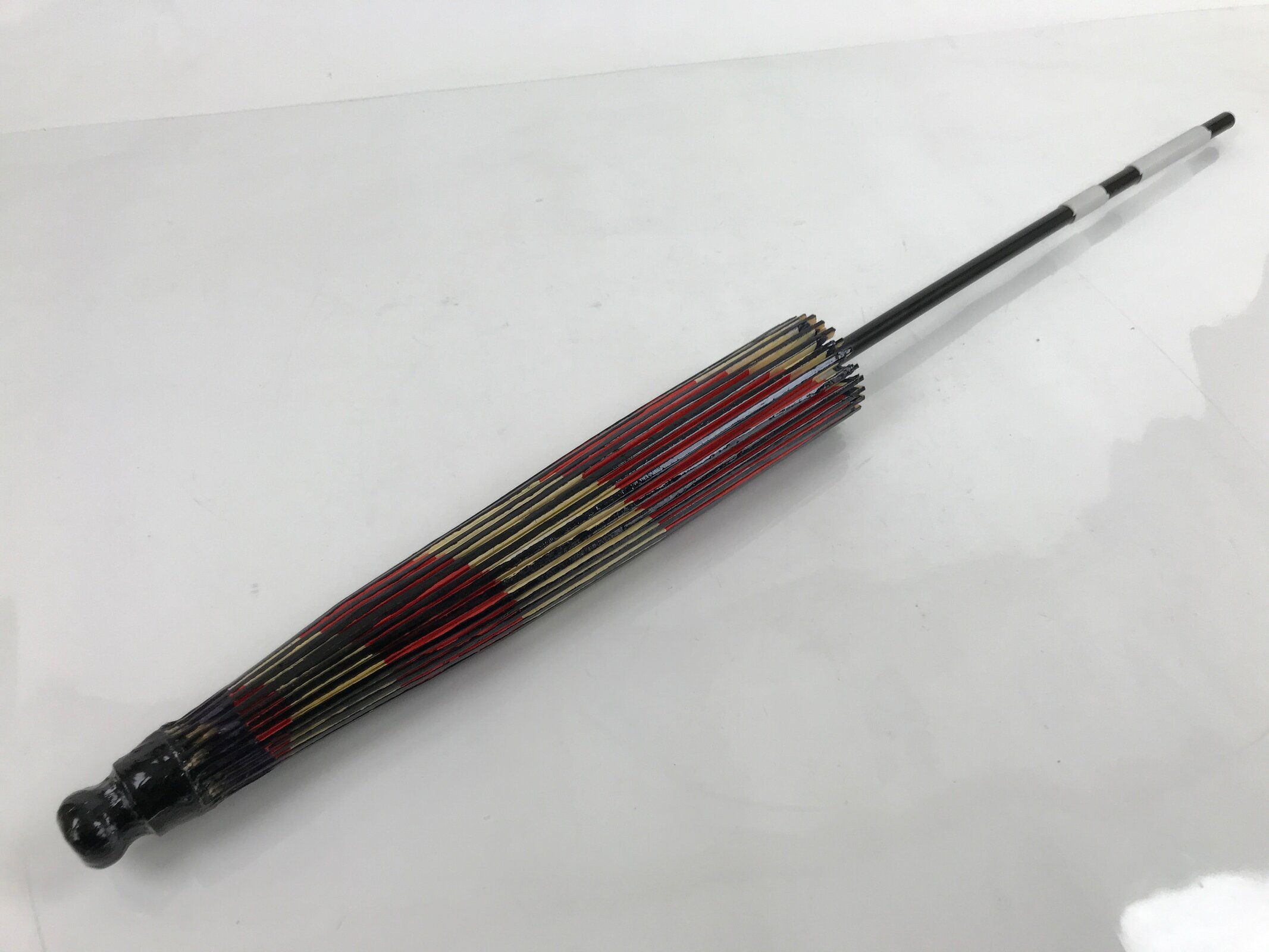 Japanese Lacquered Umbrella Parasol Vtg Wagasa Maigasa Geisha Paper Red JK746